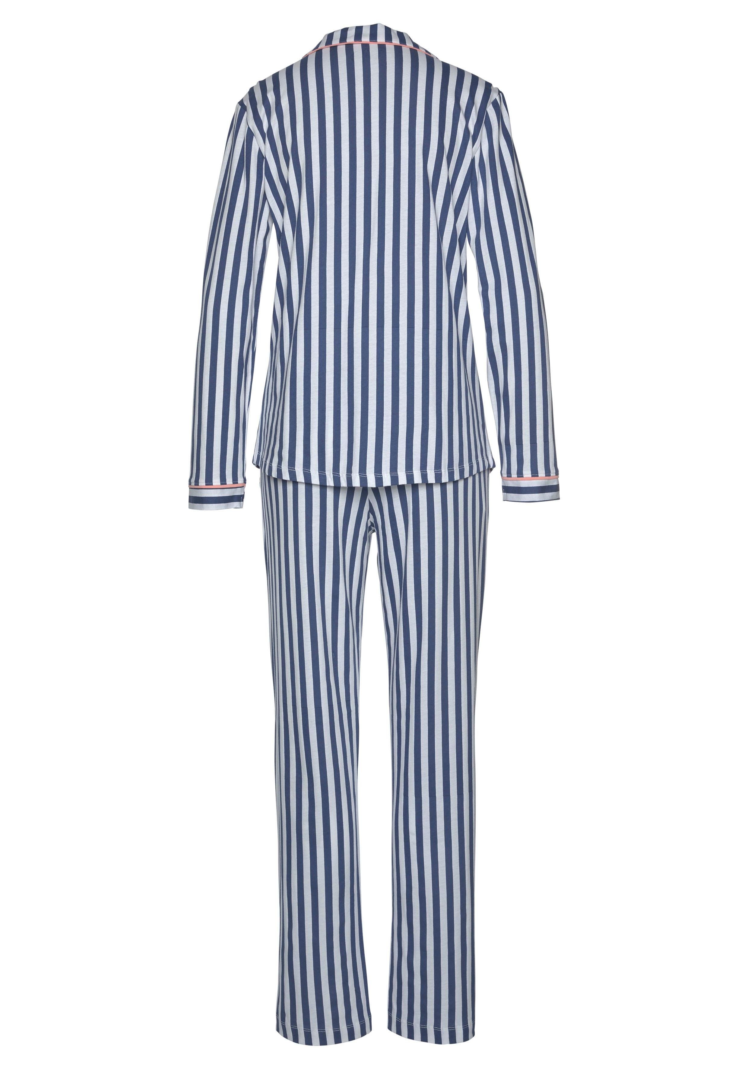 H.I.S Pyjama in een klassiek model met streepdessin (2-delig, 1 stuk)