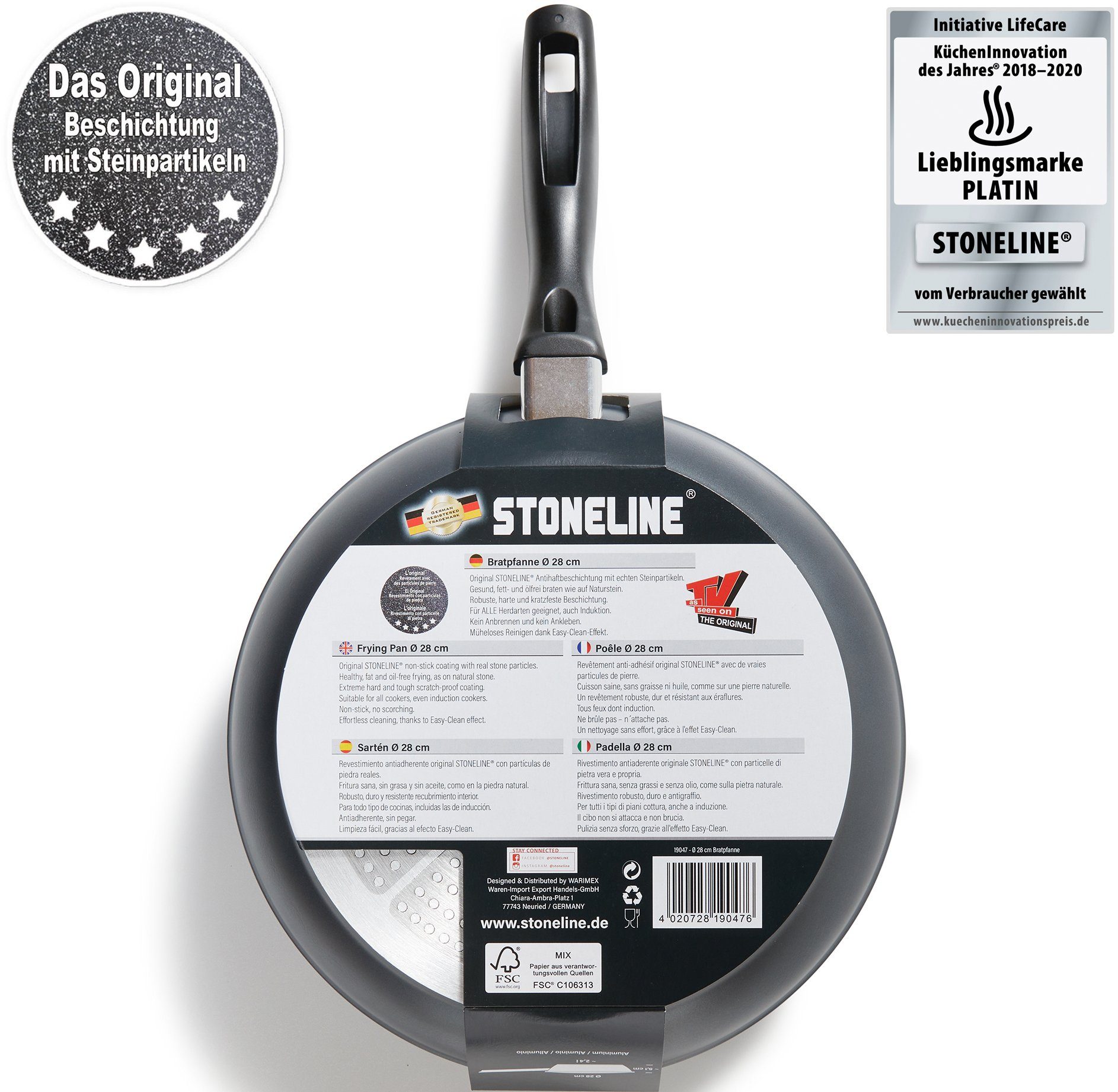 STONELINE Koekenpan STONELINE®- keramische coating, inductie (1-delig)