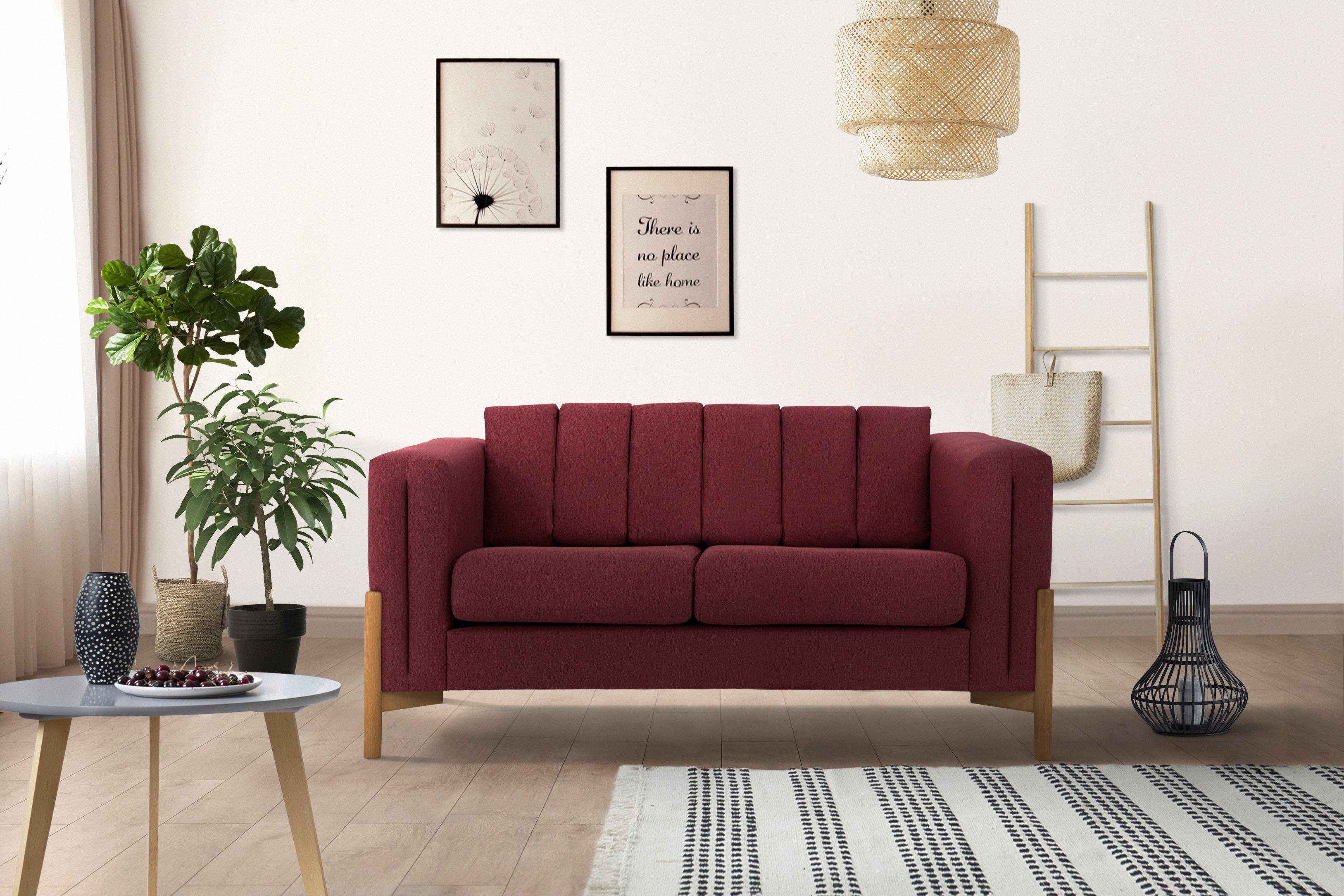 Home affaire 2-zitsbank Haki rood, 2-zitsbanken, 160 cm