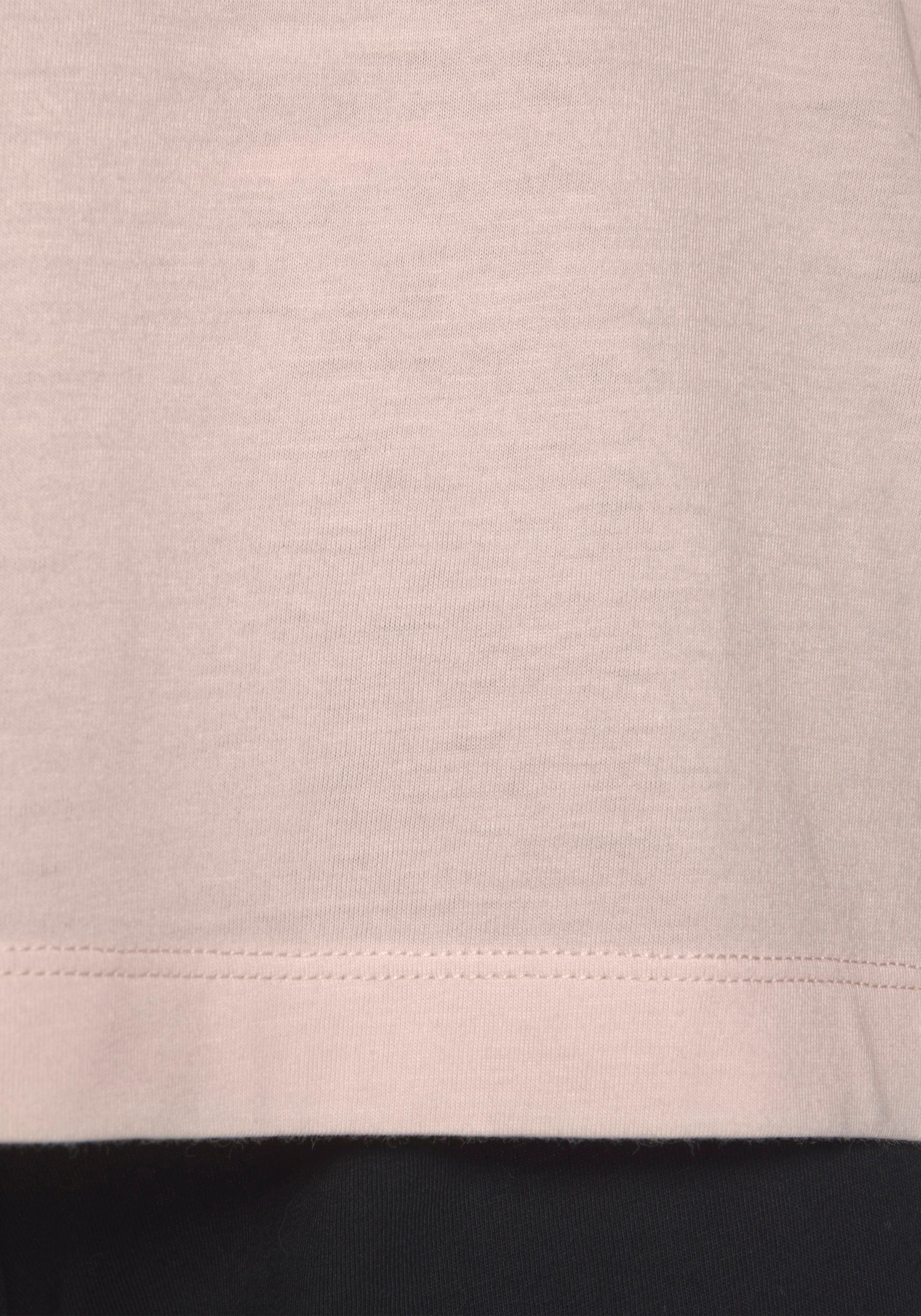 s.Oliver RED LABEL Beachwear Shortama met gestreepte boorden en opschrift (2-delig, 1 stuk)