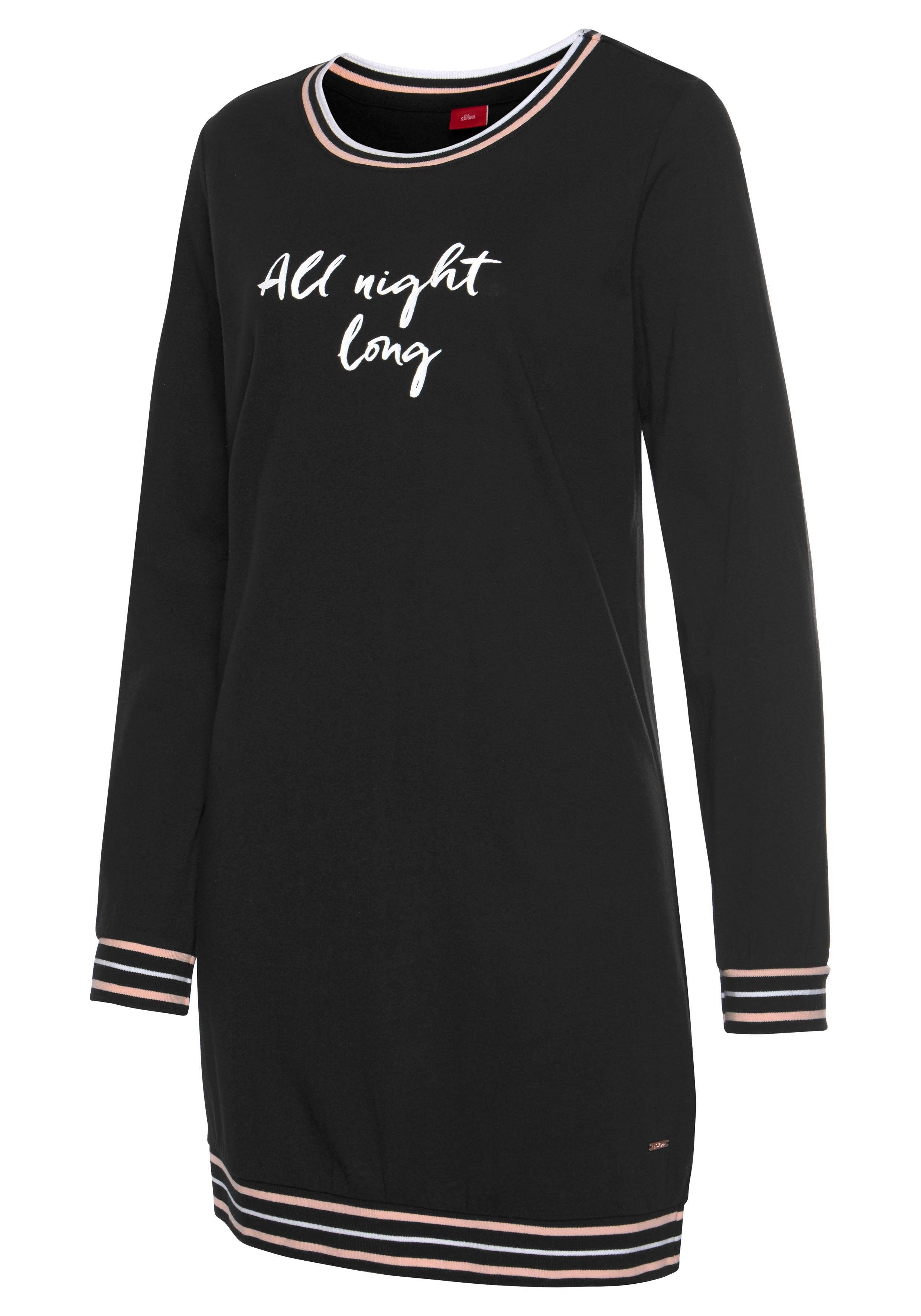 s.Oliver RED LABEL Beachwear Nachthemd met ribtricotboorden