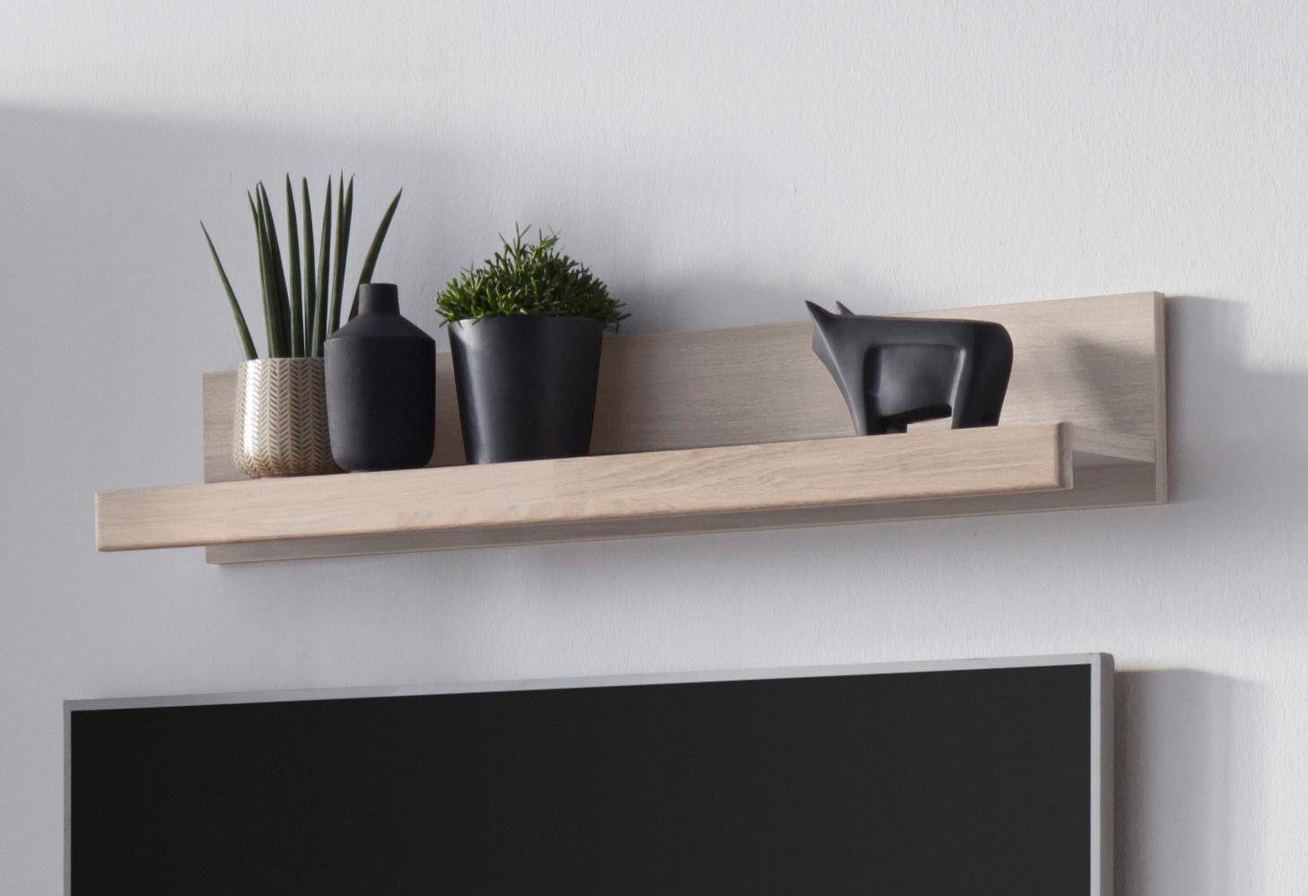 Home affaire Wandplank Silkeborg Breedte 90-130 cm wandplanken & -rekken maat 90x17x16 cm bruin