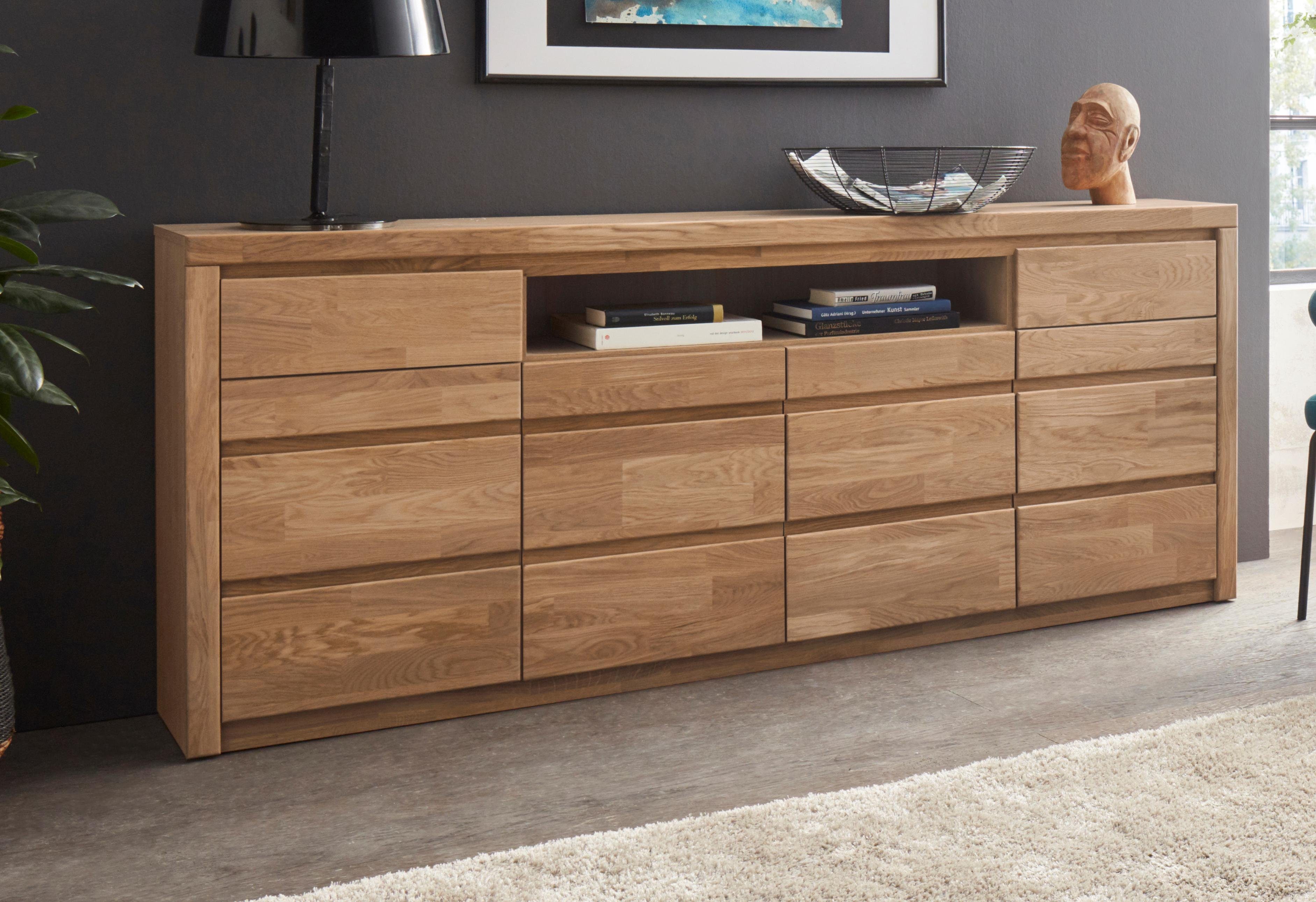 Home affaire Kast Silkeborg Breedte 200 cm dressoirs maat 200x35x85 cm bruin
