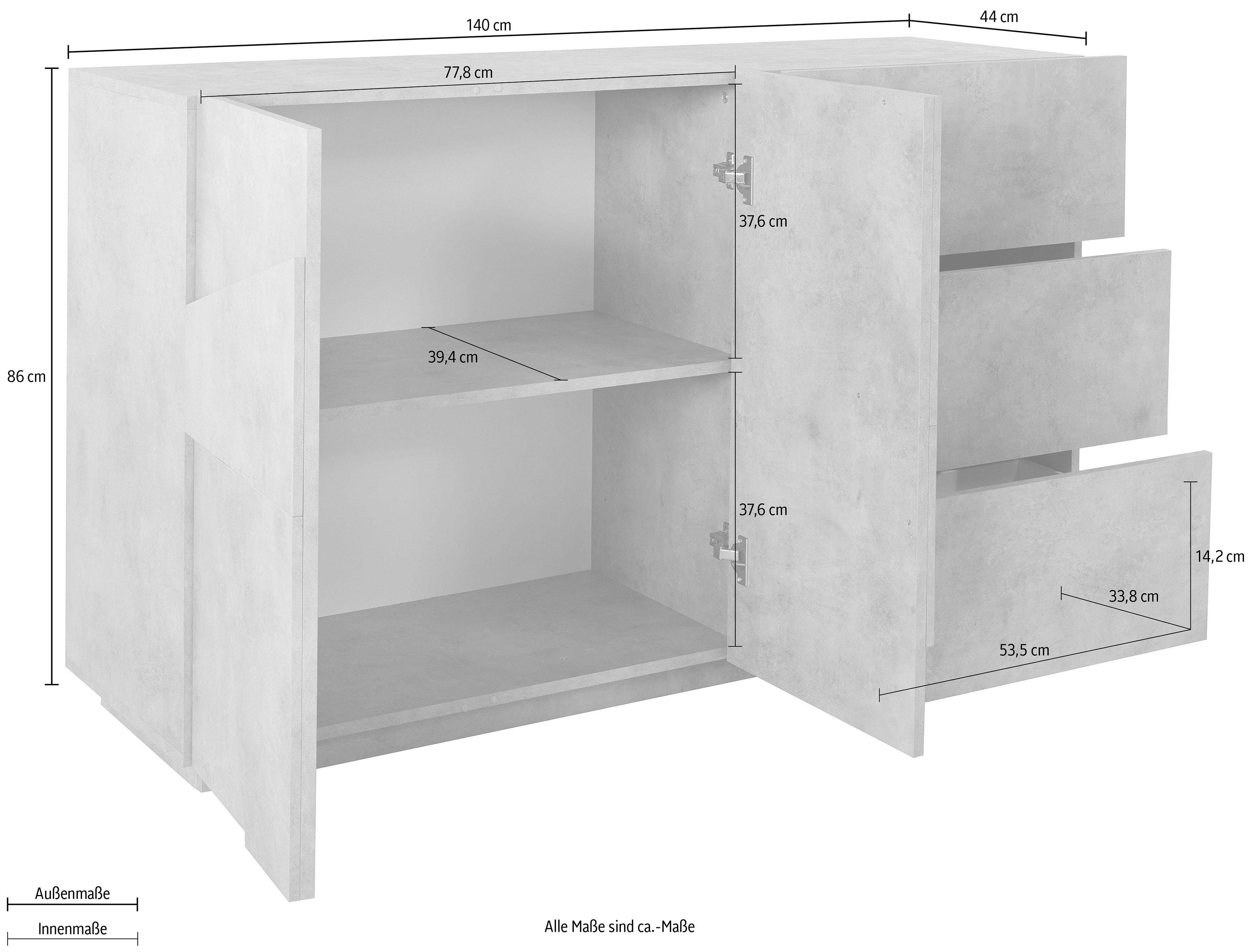 INOSIGN Dressoir Ping Breedte 140 cm