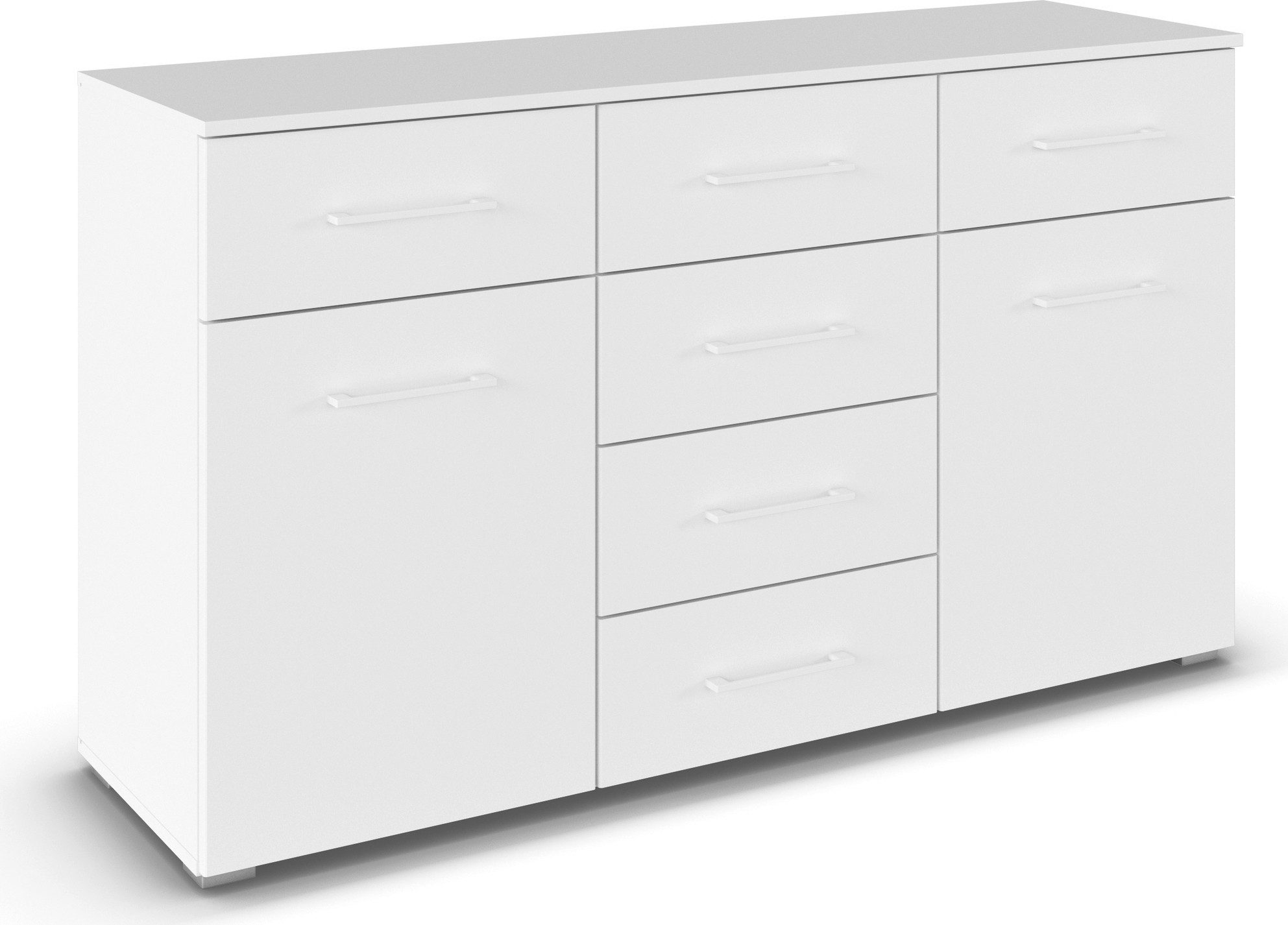 rauch Kast met laden en deuren Prandon A met 6 lades en 2 deuren, metalen handgrepen in wit
