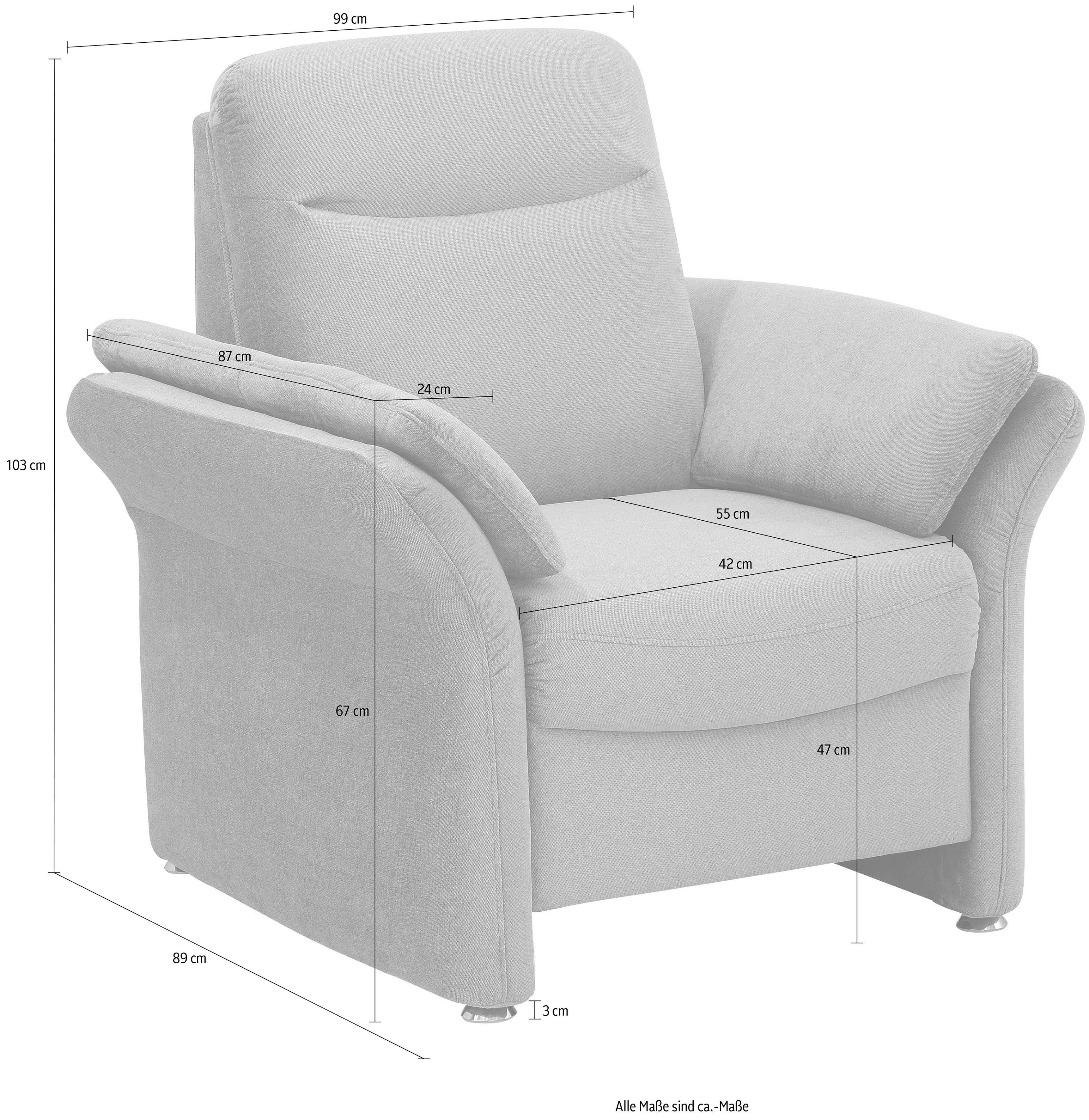 Home affaire Fauteuil Tahoma Binnenveringsinterieur, in 3 stofkwaliteiten