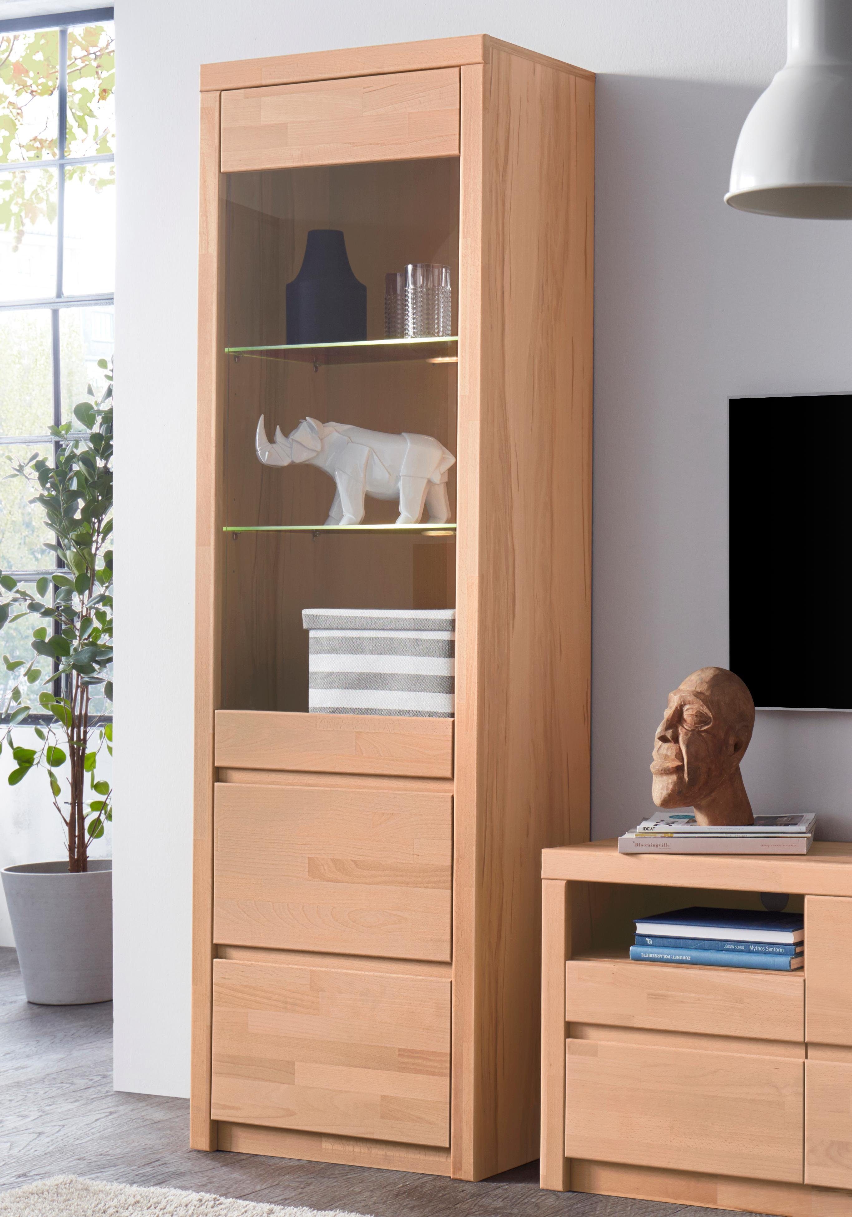 Home affaire Vitrinekast Silkeborg Hoogte 190 cm vitrinekasten beige