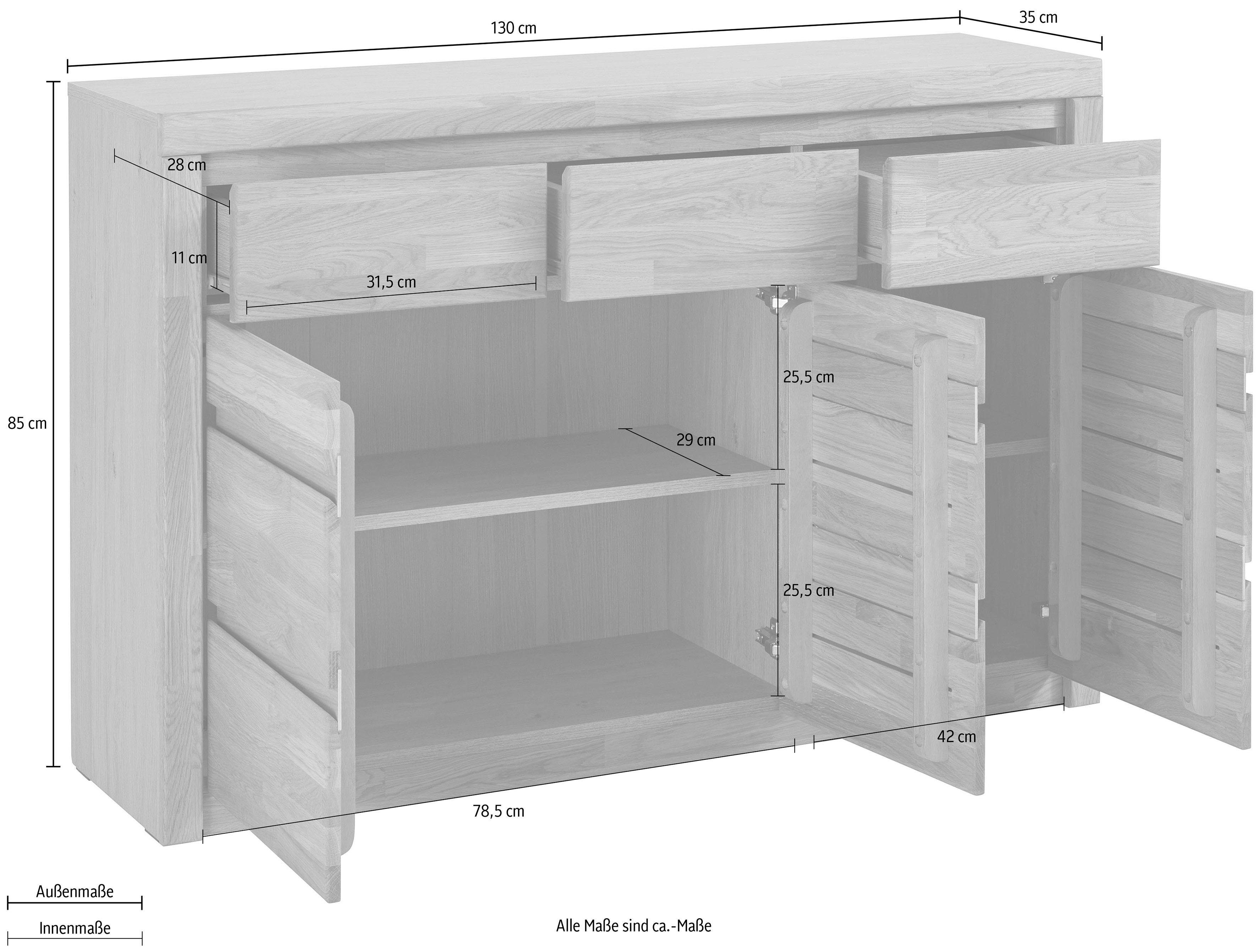 Home affaire Kast Silkeborg Breedte 130 cm
