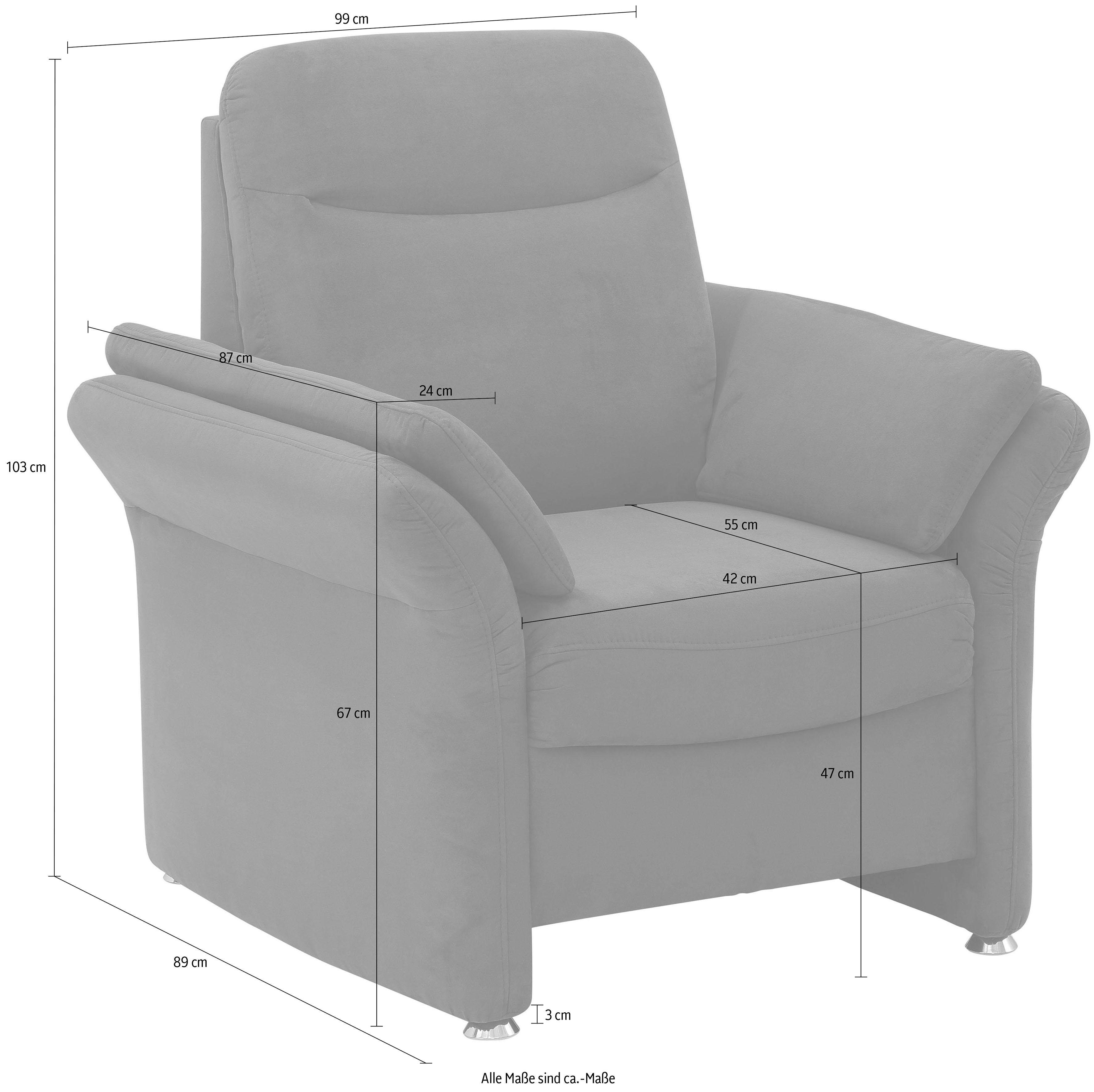 Home affaire Fauteuil Tahoma Binnenveringsinterieur, in 3 stofkwaliteiten
