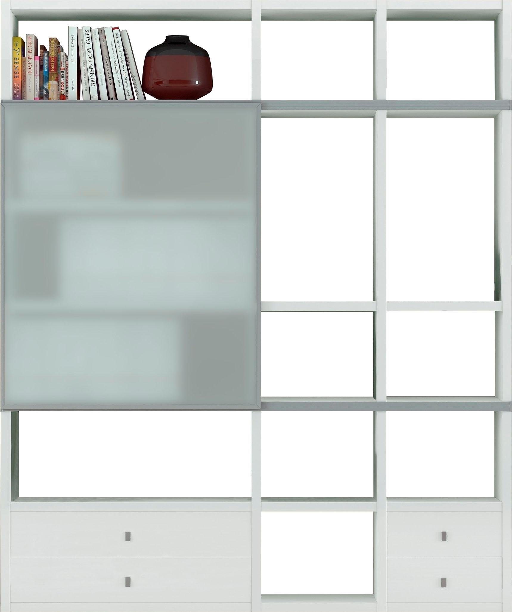 fif möbel Staand rek Doel rekken maat 185x36,2x221,3 cm wit