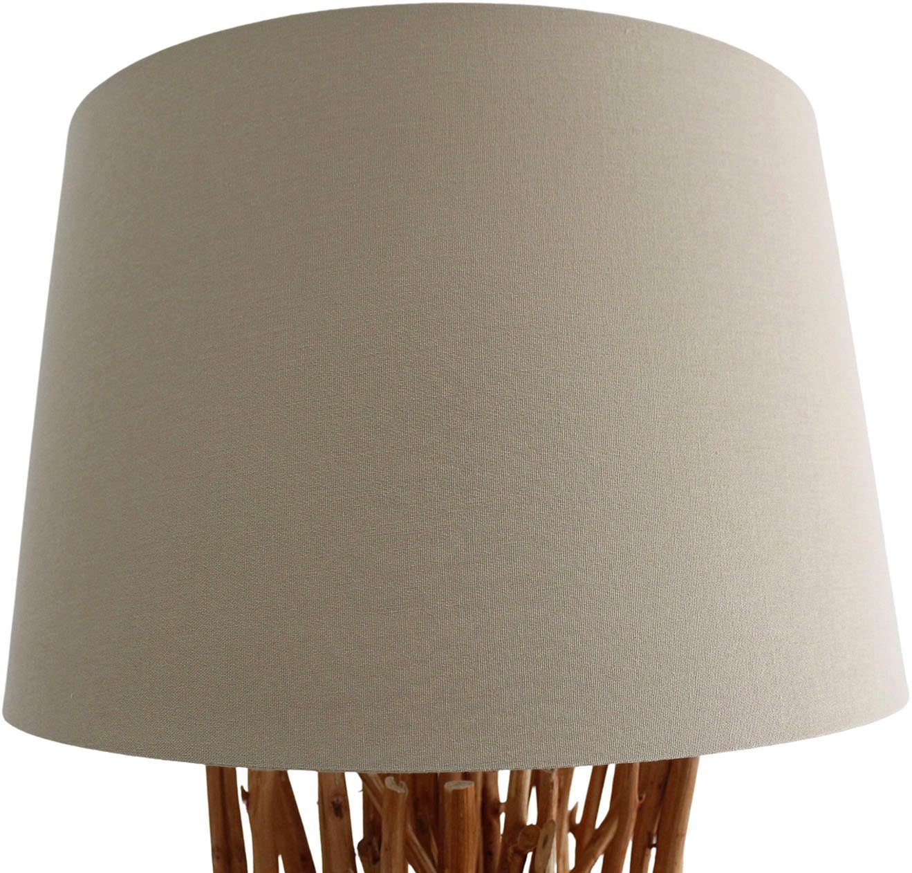 SalesFever Staande lamp Eavan handgemaakt, met linnen kap (1 stuk)