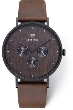 kerbholz multifunctioneel horloge caspar heritage wood bruin