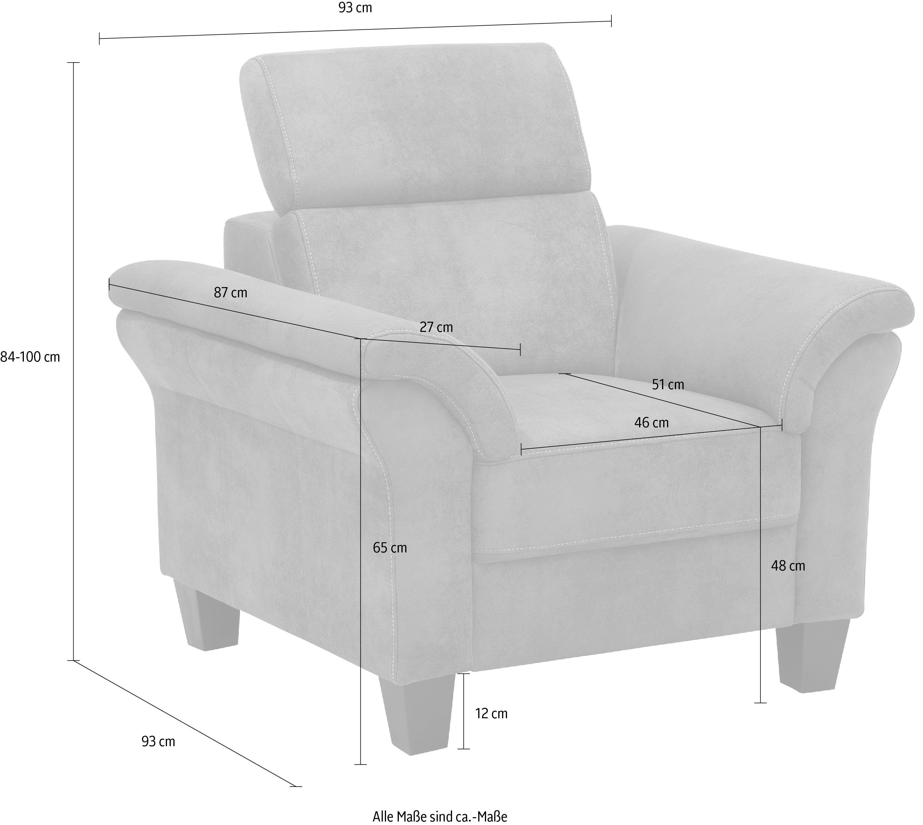 Home affaire Fauteuil Arngast Inclusief verstelbaar hoofdeind en binnenvering