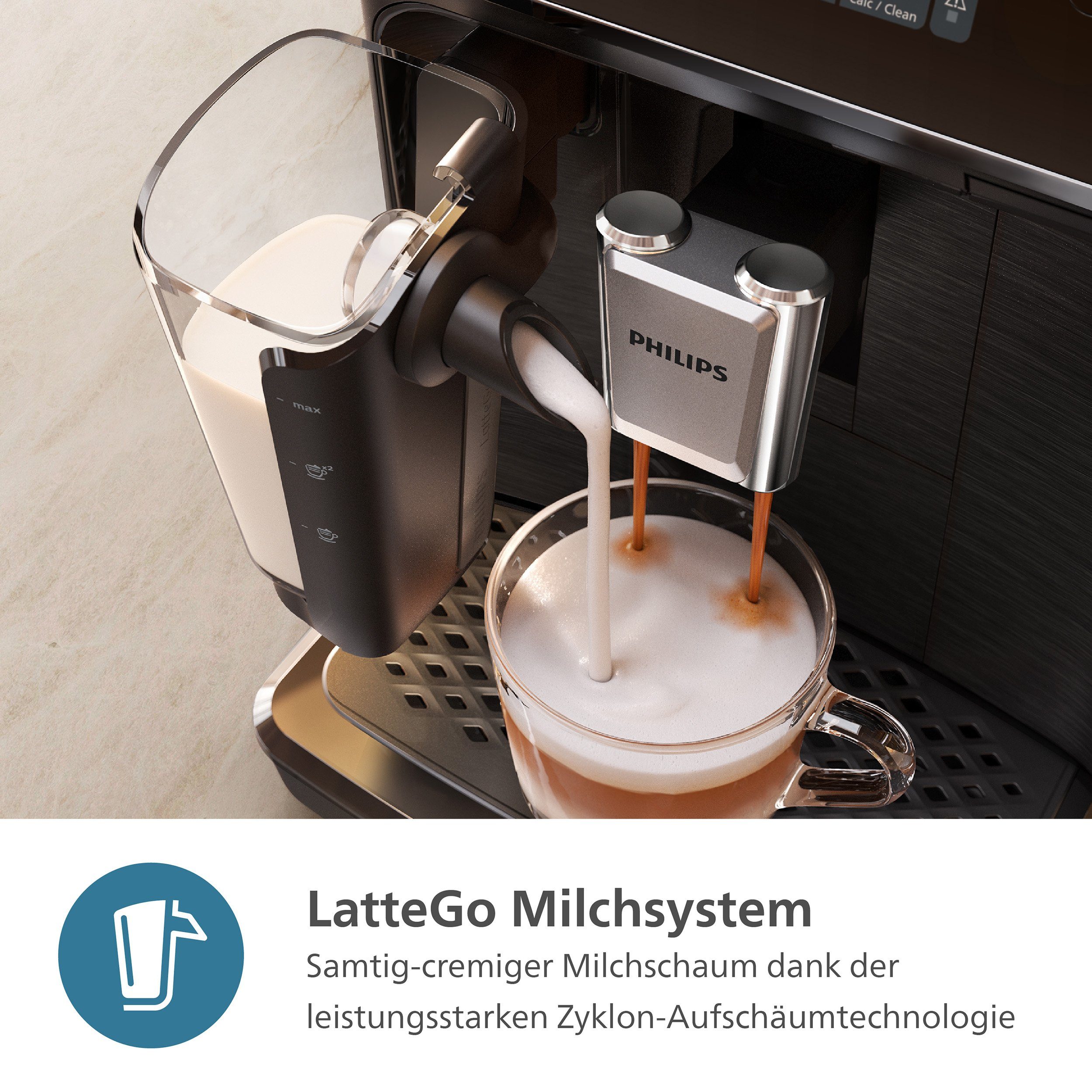 Philips Volautomatisch koffiezetapparaat EP2333/40 2300 Series, 4 koffiespecialiteiten, met lattego melkopschuimer, wit en chroom