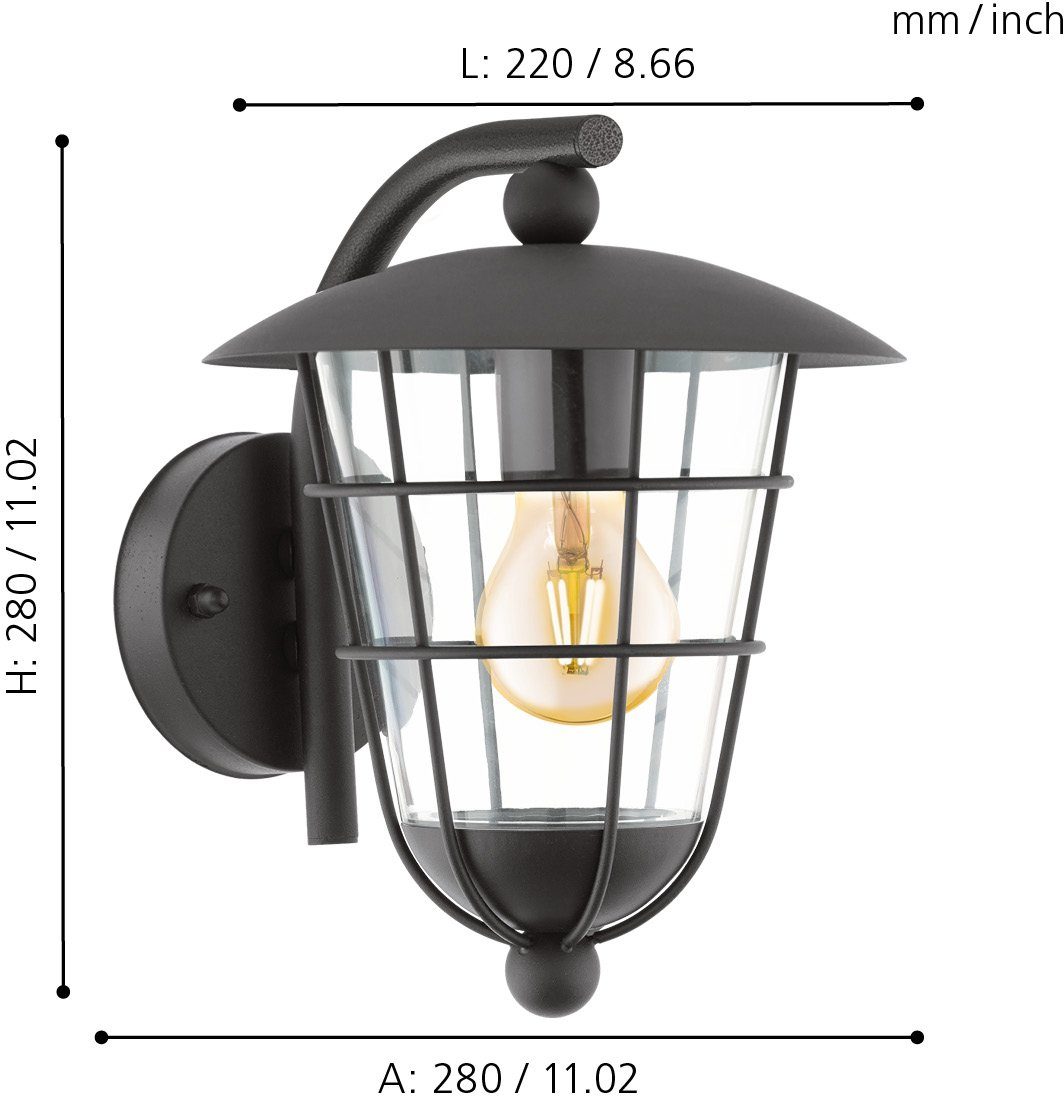 EGLO Wandlamp voor buiten PULFERO Hoekmontage mogelijk (1 stuk)