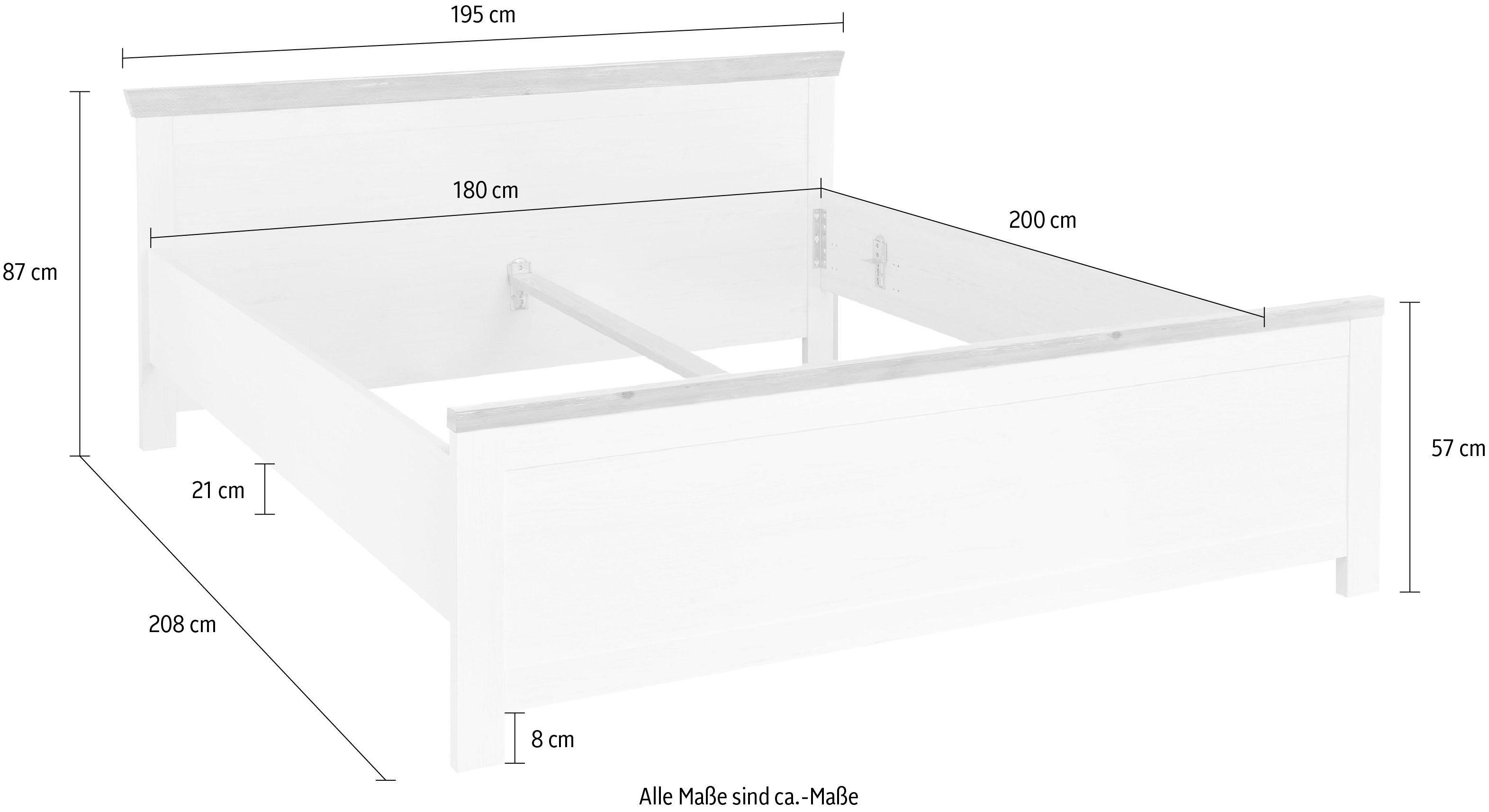 Home affaire Bed Florence tweepersoonsbed landhuisstijl bedframe (100,140 of 180/200 cm)