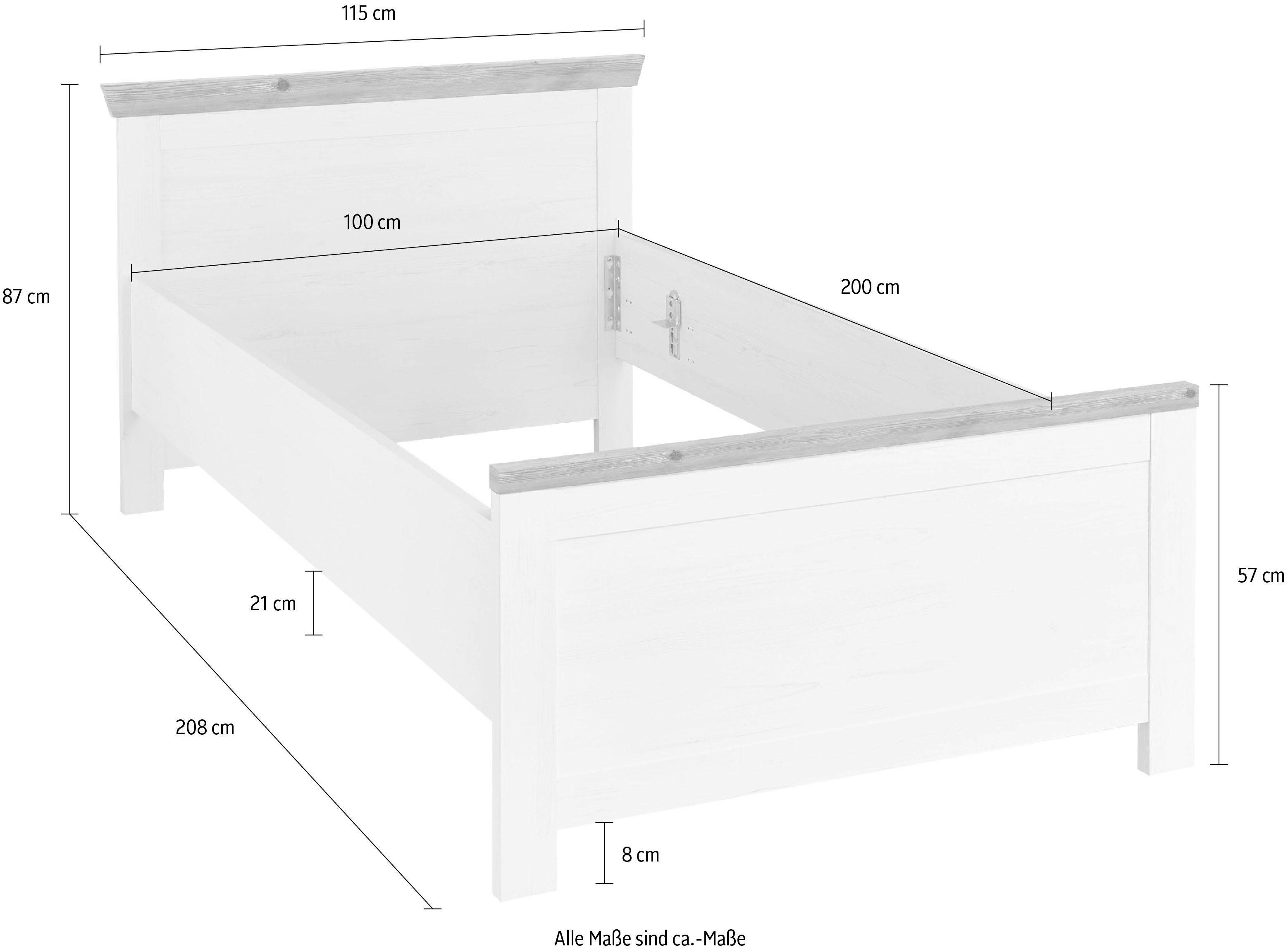 Home affaire Bed Florence tweepersoonsbed landhuisstijl bedframe (100,140 of 180/200 cm)