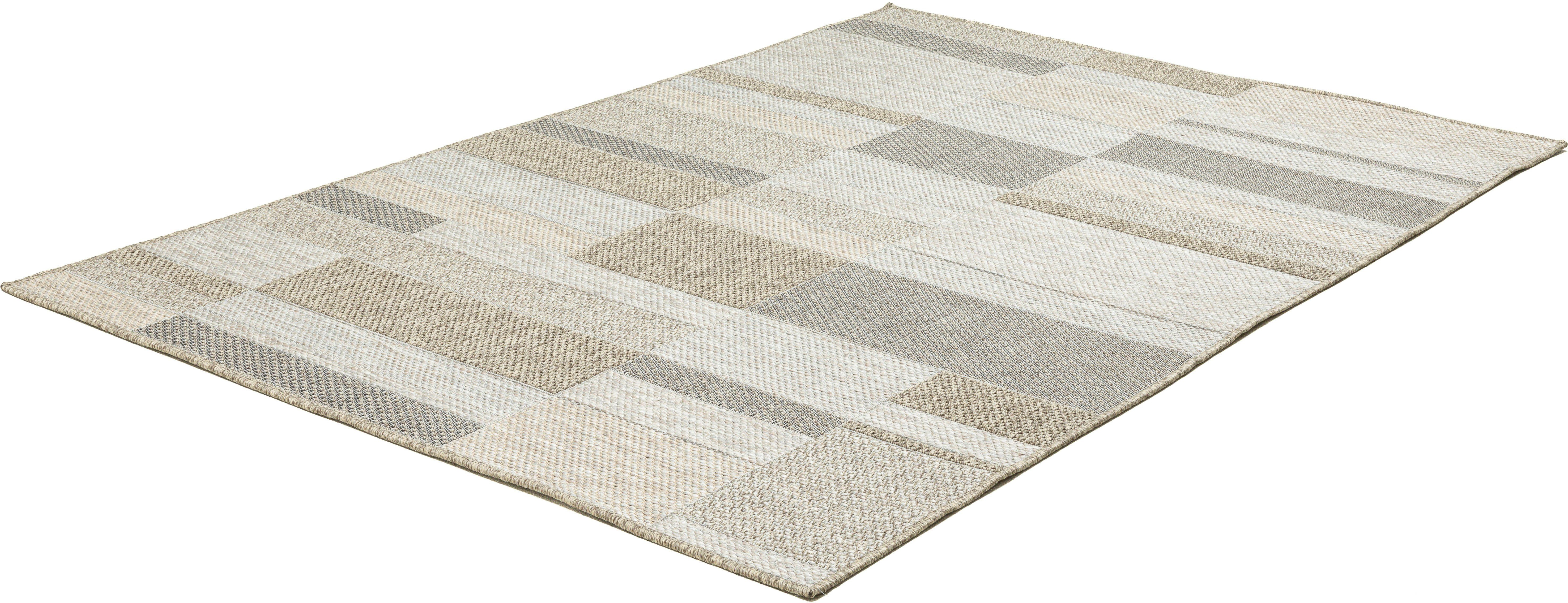 Gino Falcone Vloerkleed Mariella GF-135 modern patchworkontwerp, gemêleerd, geschikt voor binnen en buiten