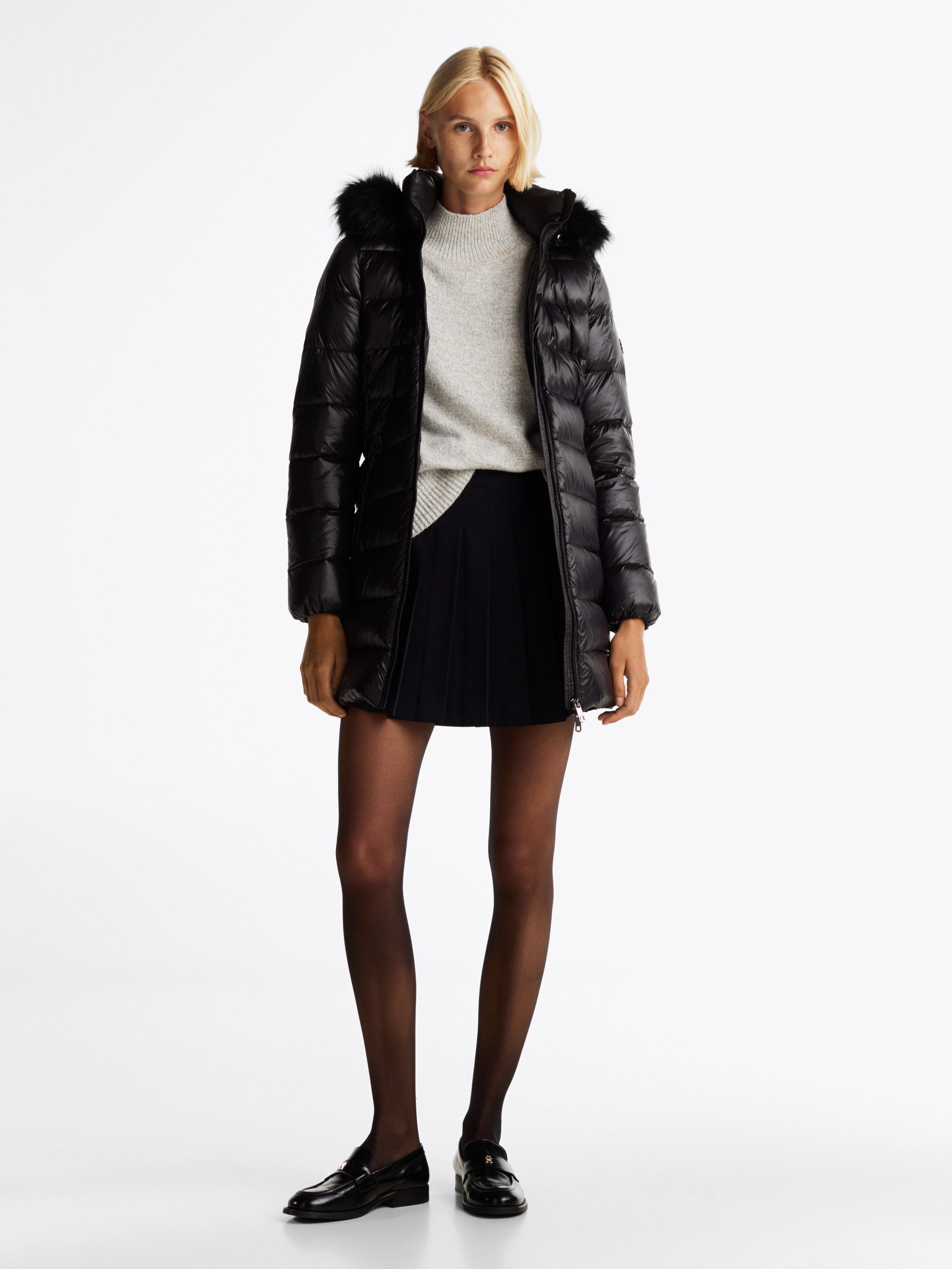 Tommy Hilfiger Lange jas met gestempeld logo