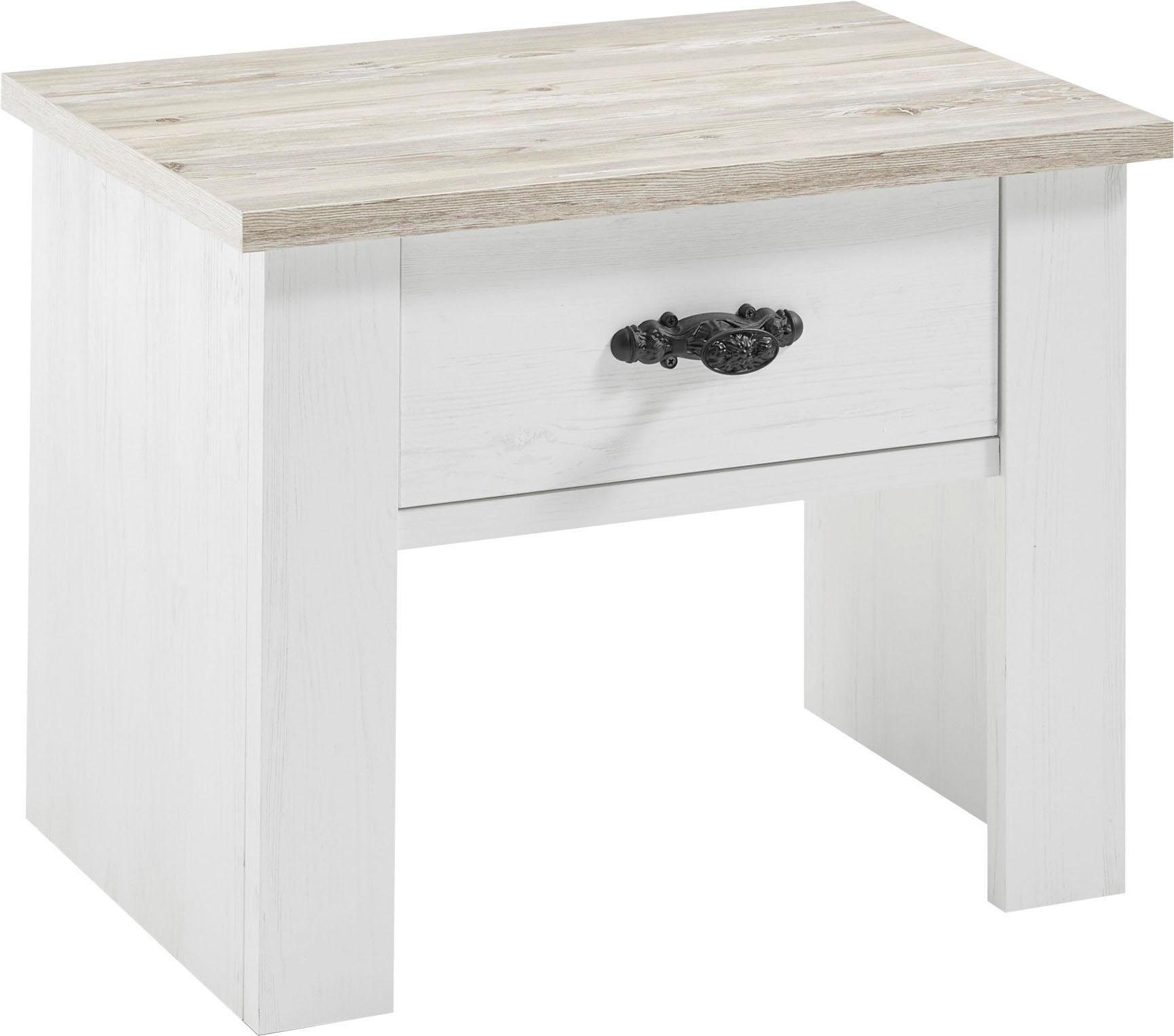 Home affaire Nachtkastje Florenz nachtkastje zijkast commode BESTSELLER met prachtig versierde, bijzondere metalen grepen nachtkastje