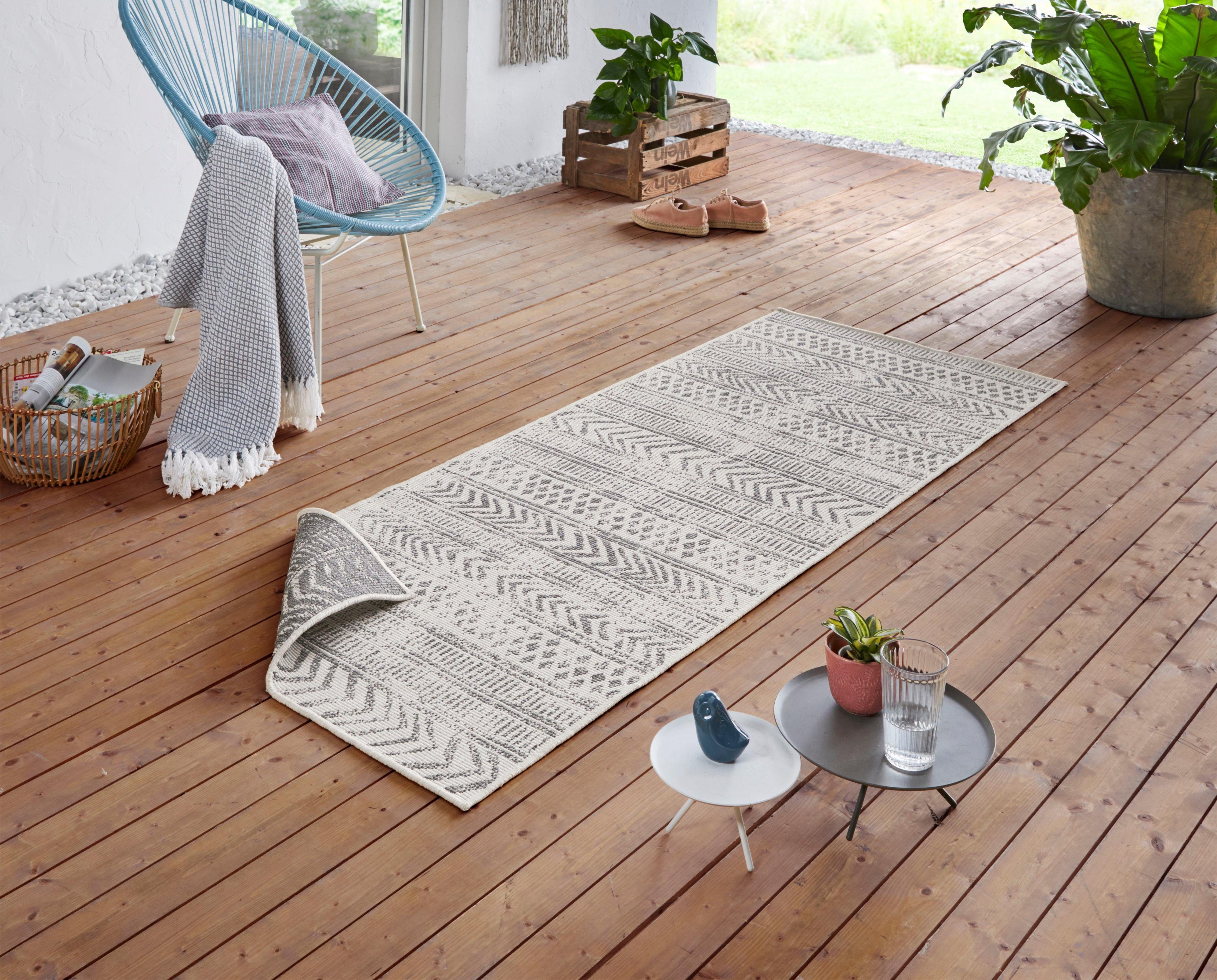 NORTHRUGS Vloerkleed BIRI tweezijdig te gebruiken kleed Binnen- en buitengebruik, weerbestendig, balkon, loper, woonkamer, waterbestendig, boho