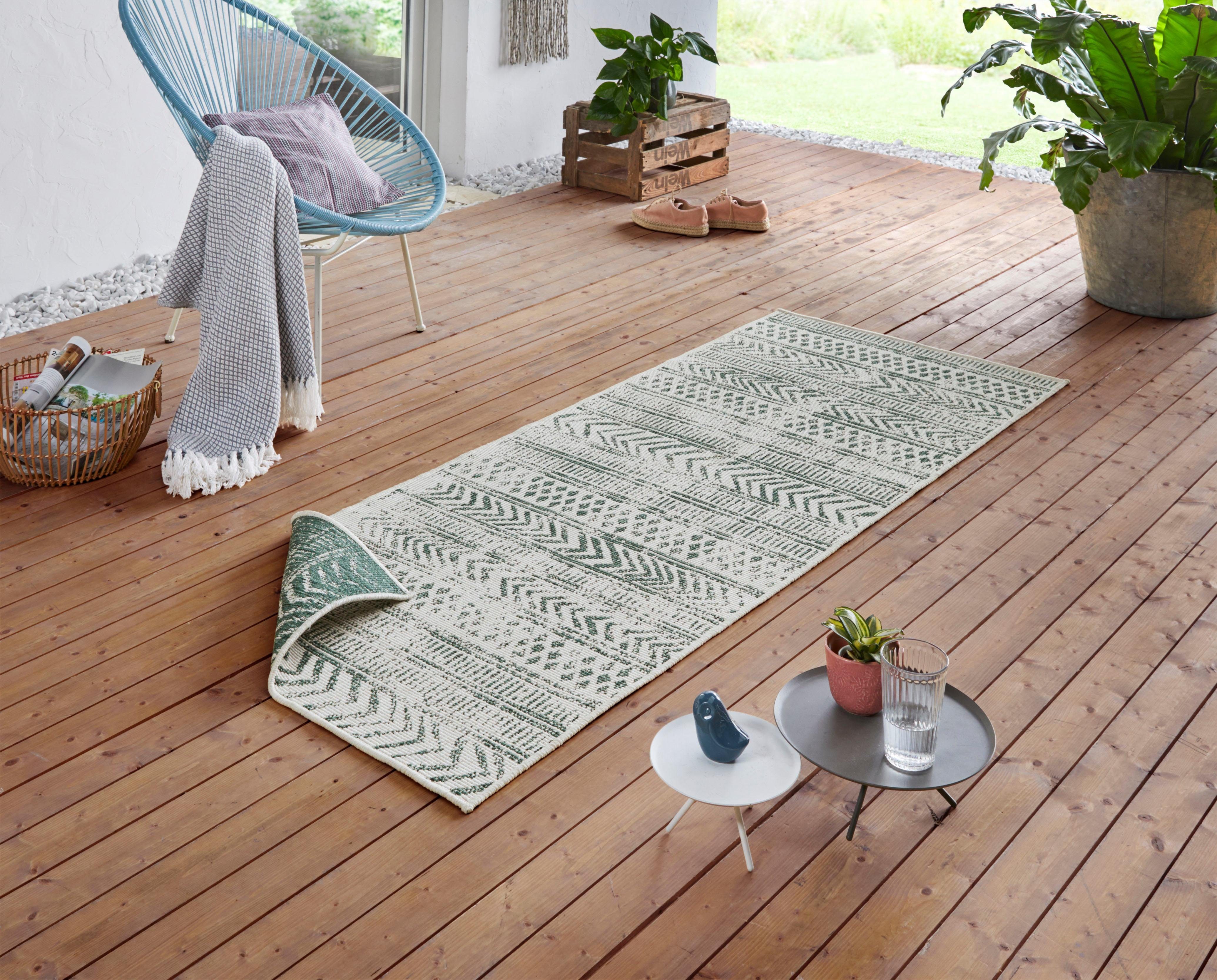 HANSE Home Vloerkleed BIRI tweezijdig te gebruiken kleed Binnen- en buitengebruik, weerbestendig, balkon, loper, woonkamer, waterbestendig, boho