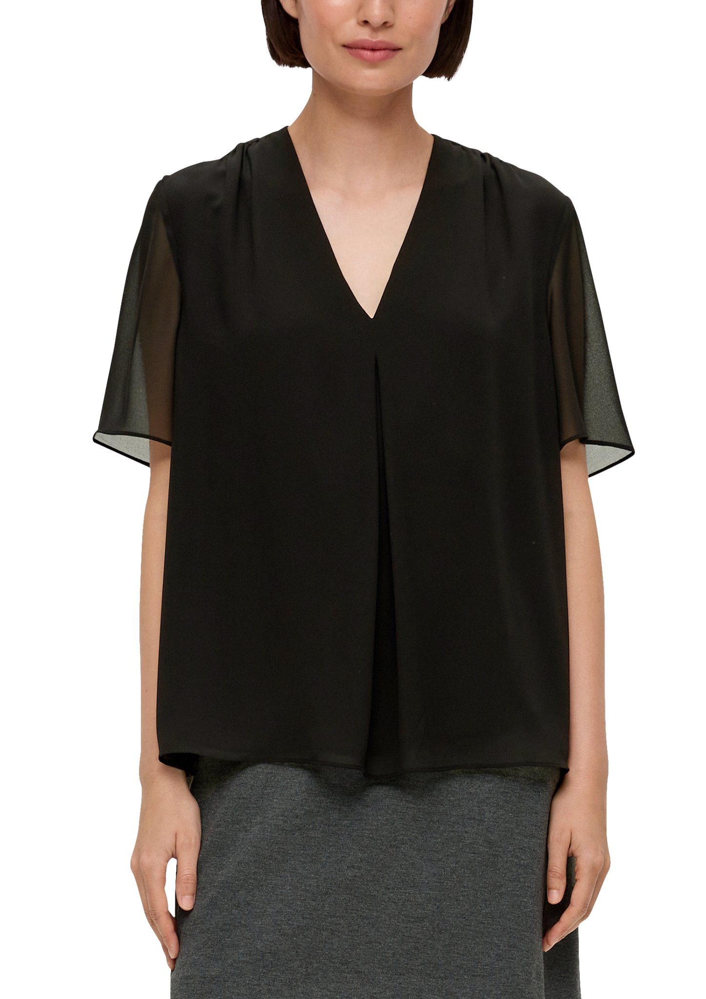 s.Oliver BLACK LABEL Shirtblouse met ingelegde plooi voor