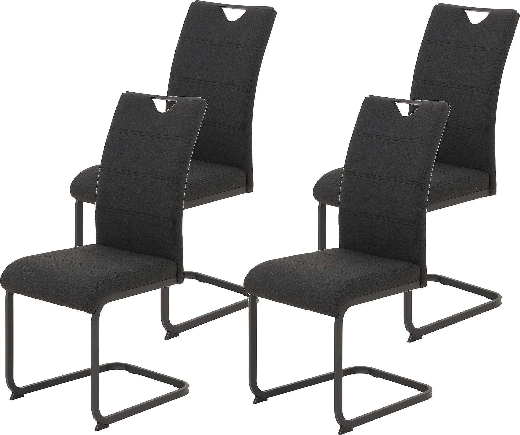 HELA Vrijdragende stoel MARS eetkamerstoel BESTSELLER duurzame & robuuste bekleding, 120 kg draagvermogen, set van 2 en 4 (set)