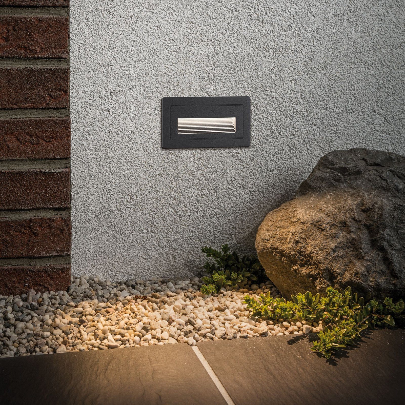 Paulmann Led-wandlamp voor buiten LongIP44 vierkant 103x58mm 3000K 4W 30lm 230V Zwart Aluminium (1 stuk)