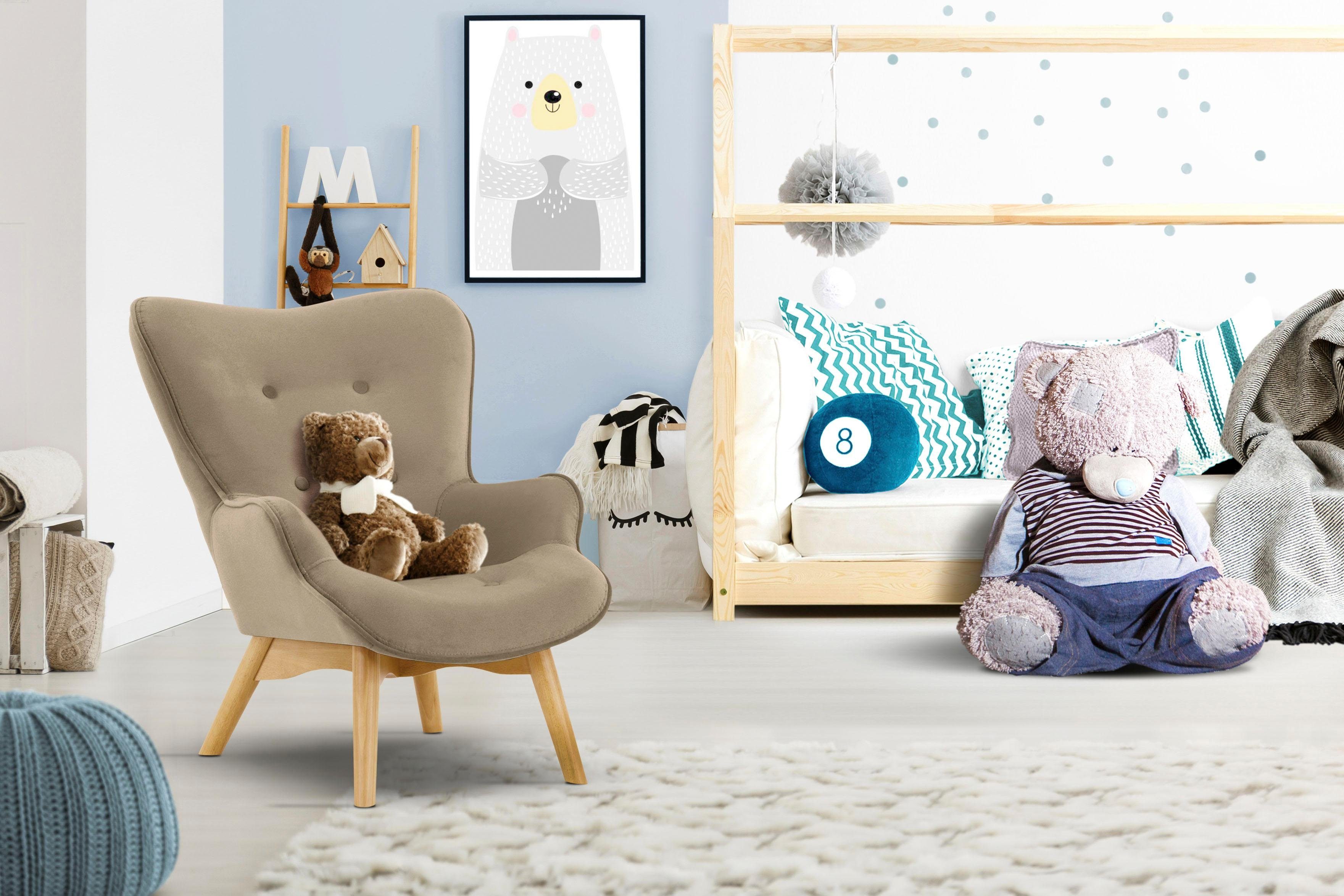 Lüttenhütt Fauteuil Duca mini in een kleine versie voor kinderen fauteuils bruin