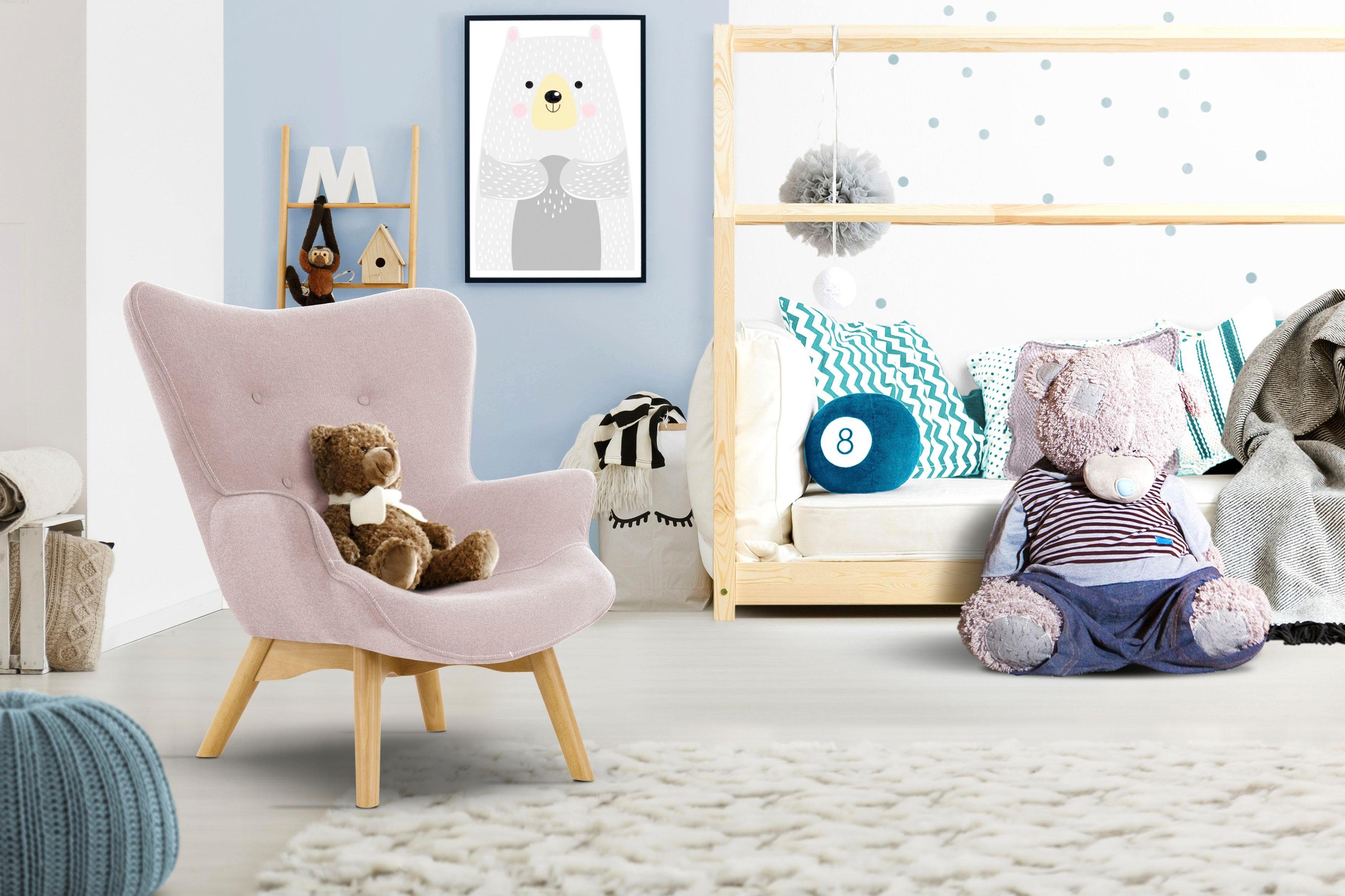 Lüttenhütt Fauteuil Duca mini in een kleine versie voor kinderen fauteuils roze
