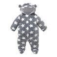 klitzeklein teddy-jumpsuit met wattering en katoenen voering met voet grijs