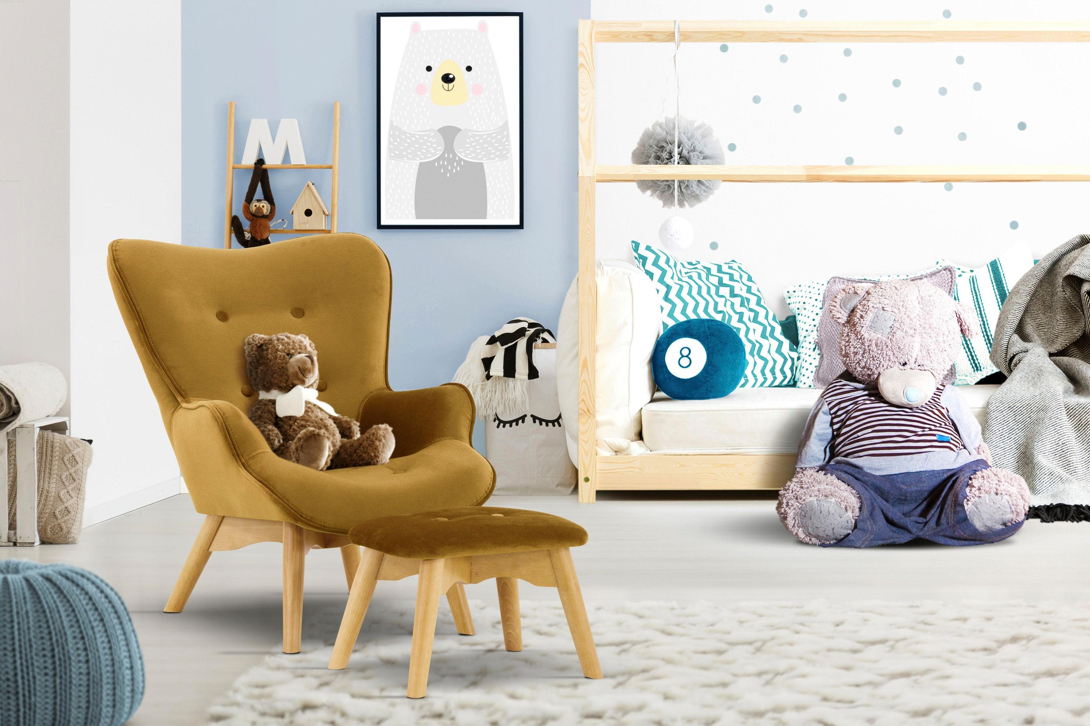 Lüttenhütt Fauteuil Duca mini in een kleine versie voor kinderen fauteuils goud(kleur)