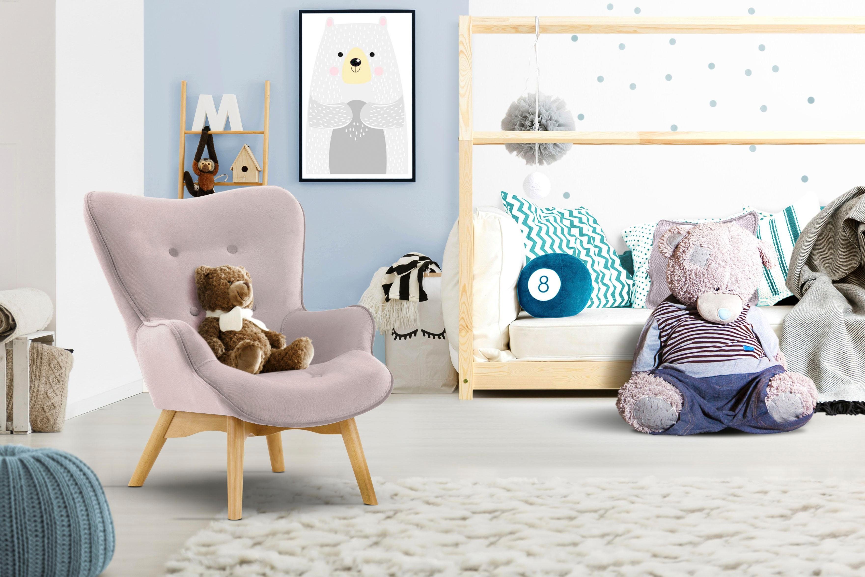 Lüttenhütt Fauteuil Duca mini in een kleine versie voor kinderen fauteuils roze