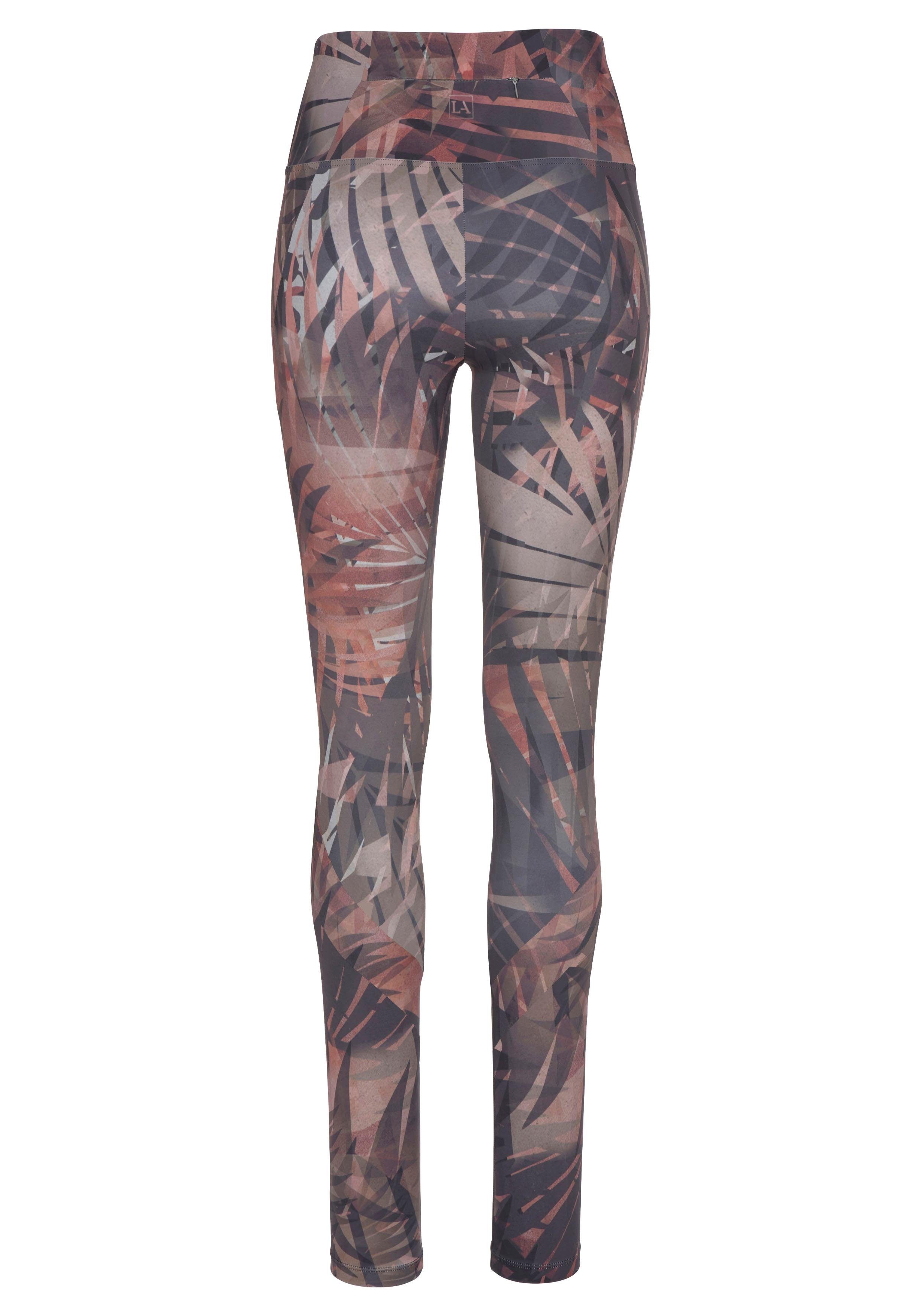 active by Lascana Legging Tropical met abstracte palmprint, loungewear