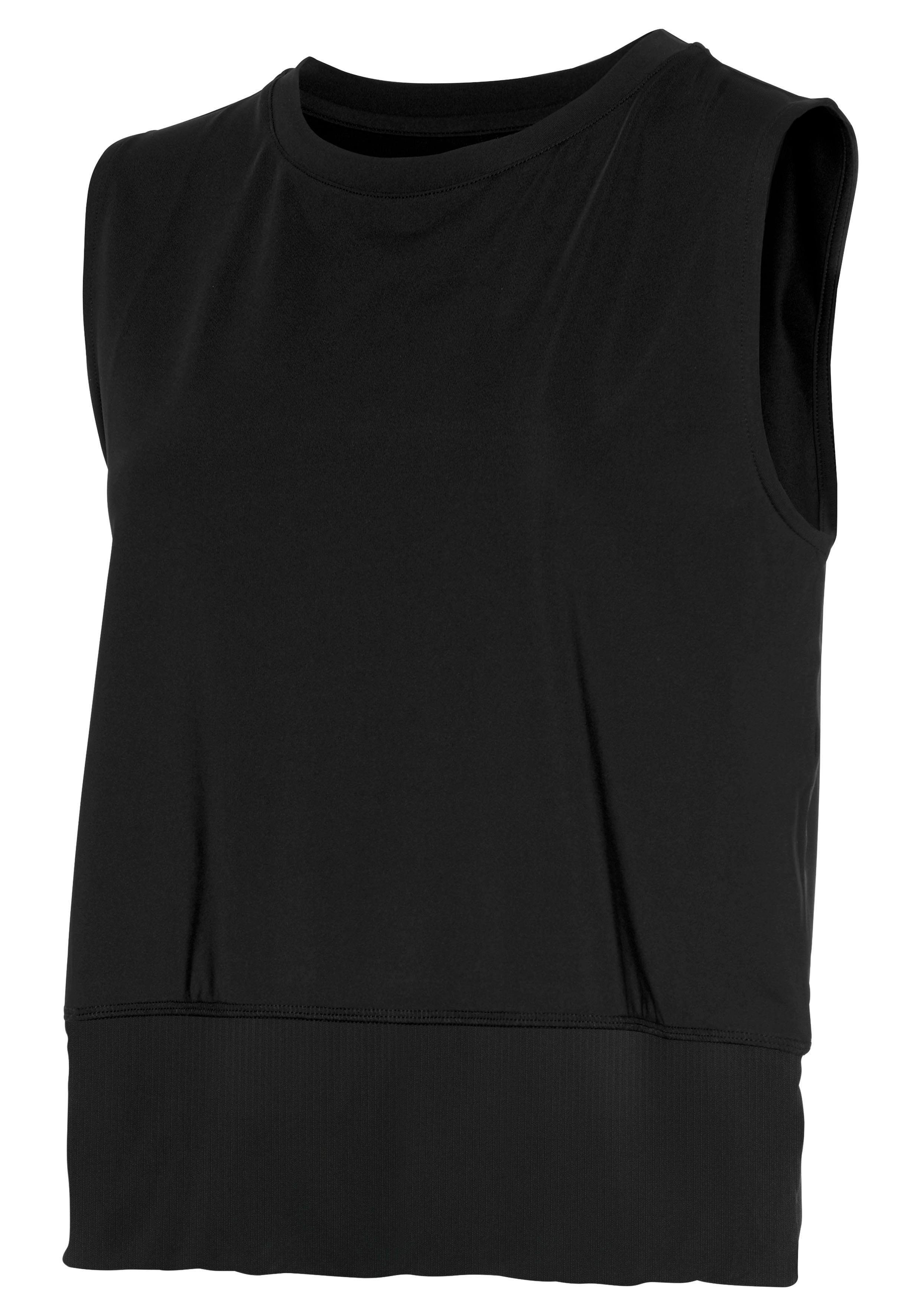 active by Lascana Shirt met korte mouwen Tropical met brede ribinzet