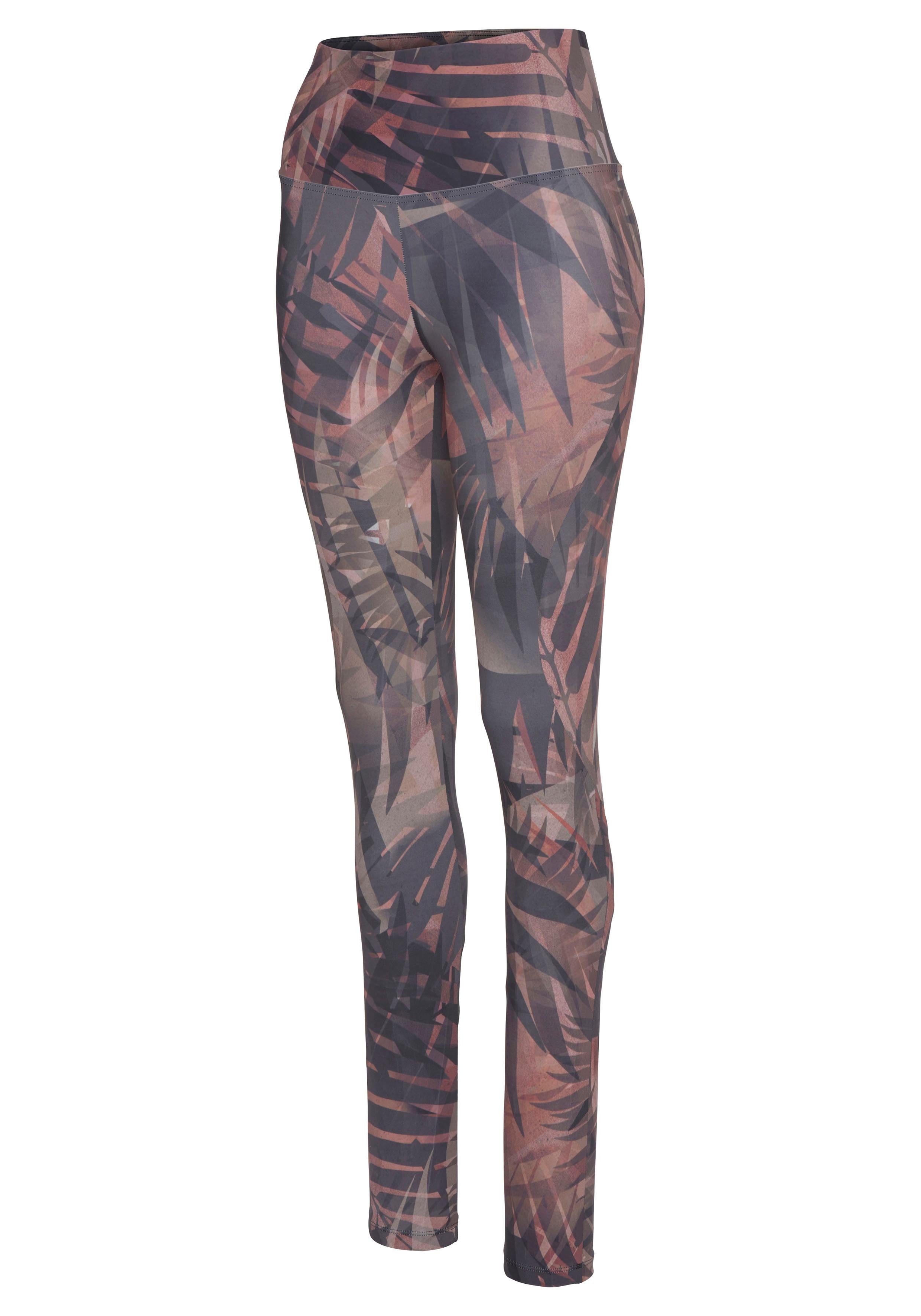 active by Lascana Legging Tropical met abstracte palmprint, loungewear