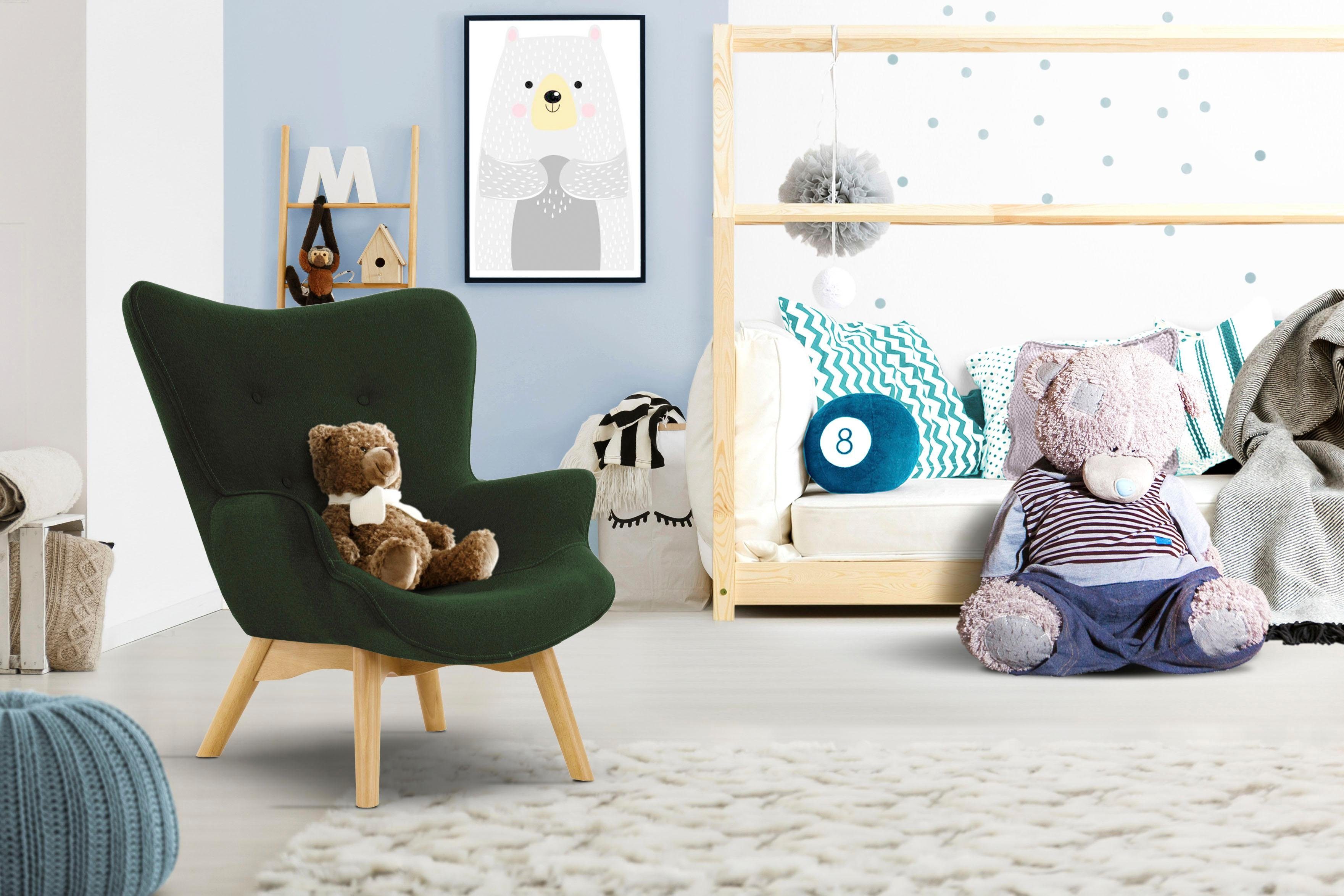 Lüttenhütt Fauteuil Duca mini in een kleine versie voor kinderen fauteuils groen