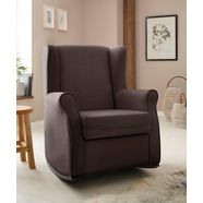 home affaire schommelstoel warin met mooie luxe-microvezel overtrekstof en houten poten, zithoogte 48 cm bruin