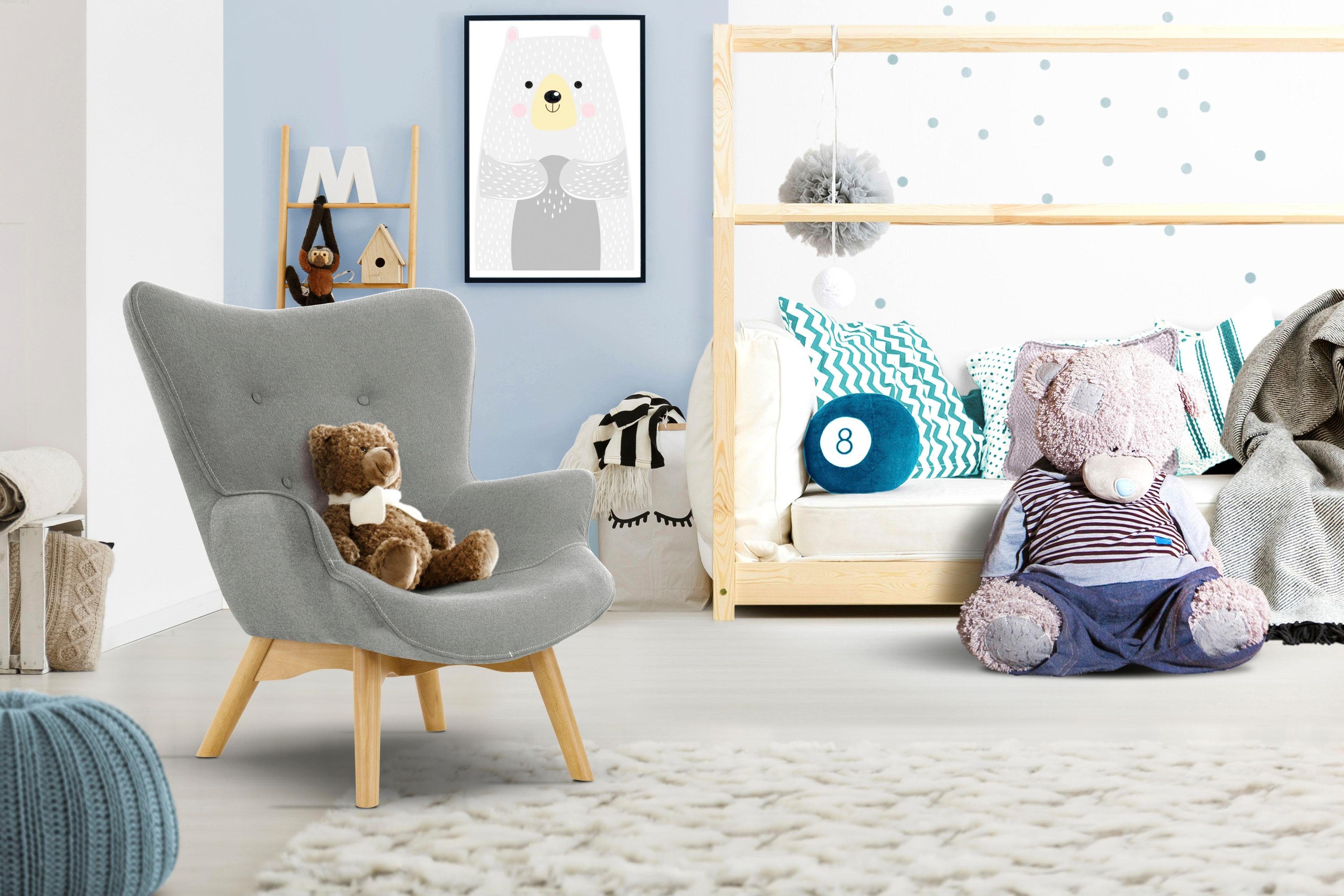 Lüttenhütt Fauteuil Duca mini in een kleine versie voor kinderen fauteuils grijs