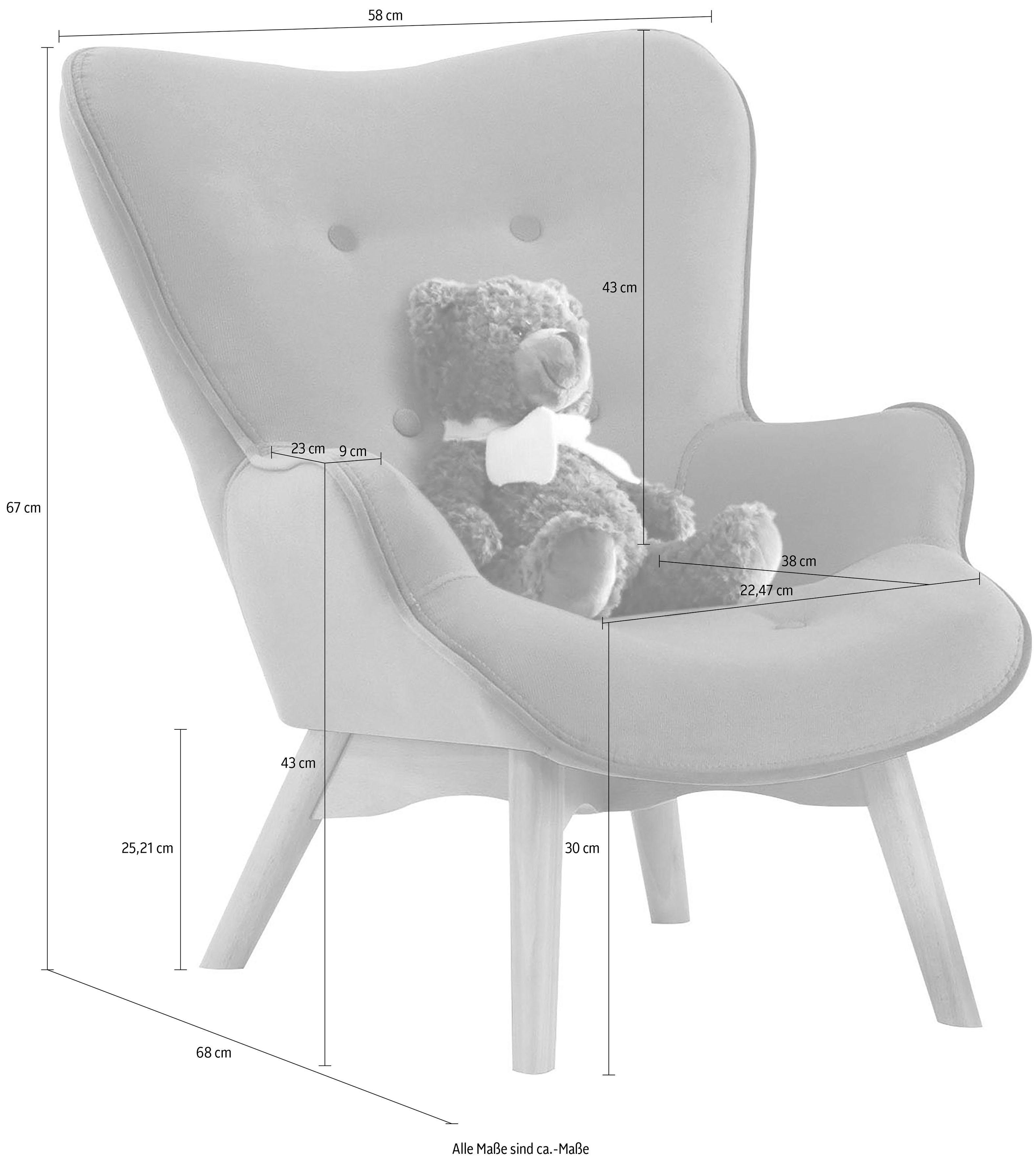 Lüttenhütt Fauteuil Duca mini in een kleine versie voor kinderen