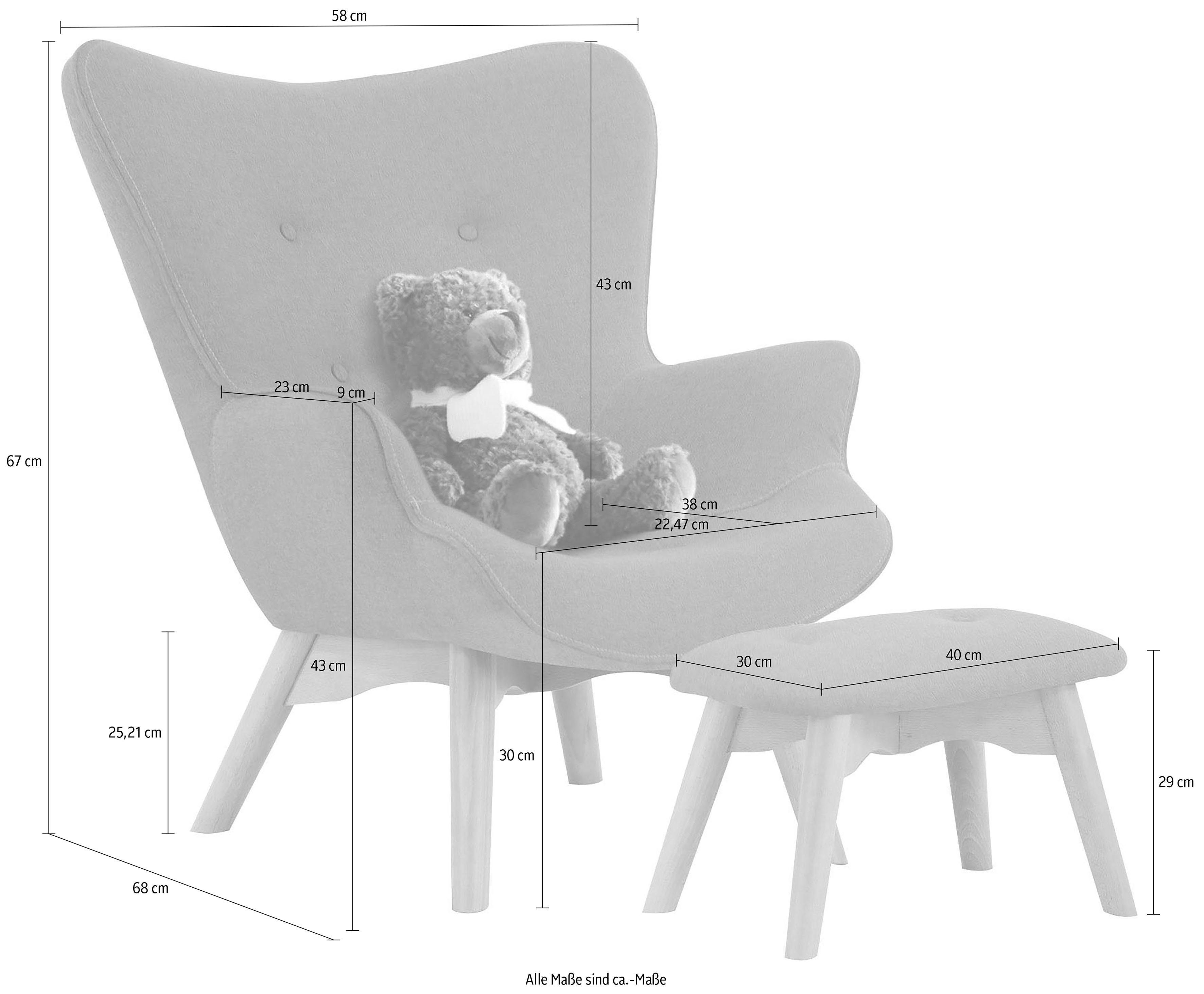 Lüttenhütt Fauteuil Duca mini in een kleine versie voor kinderen