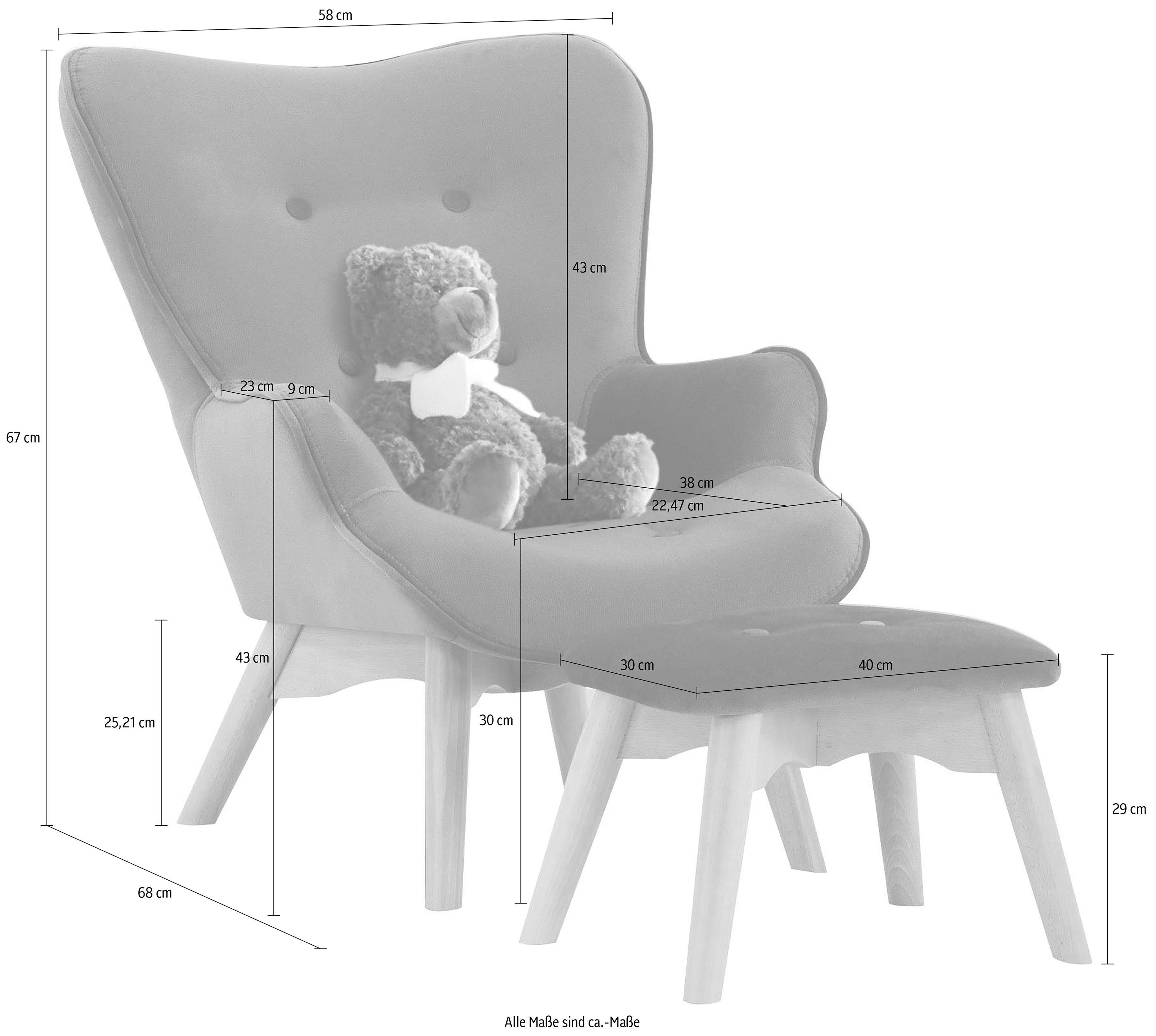 Lüttenhütt Fauteuil Duca mini in een kleine versie voor kinderen