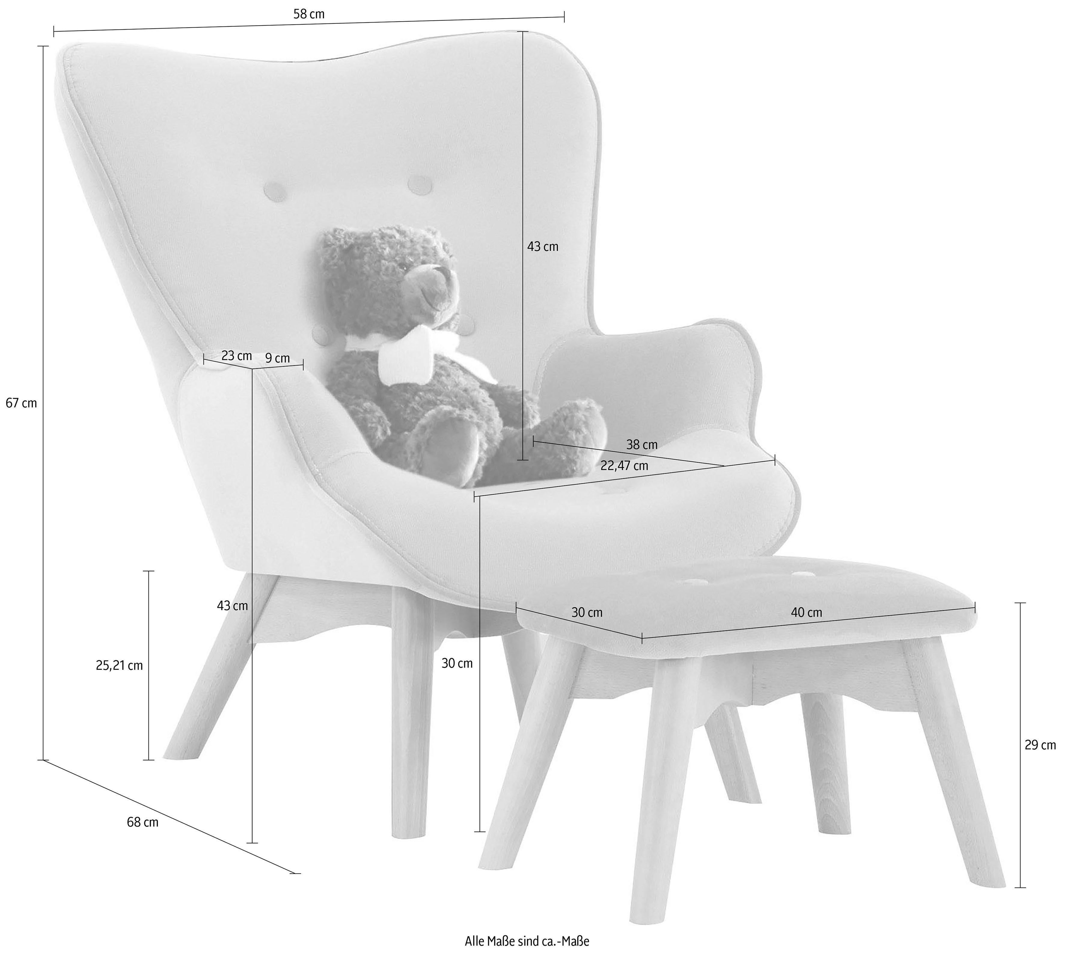 Lüttenhütt Fauteuil Duca mini in een kleine versie voor kinderen
