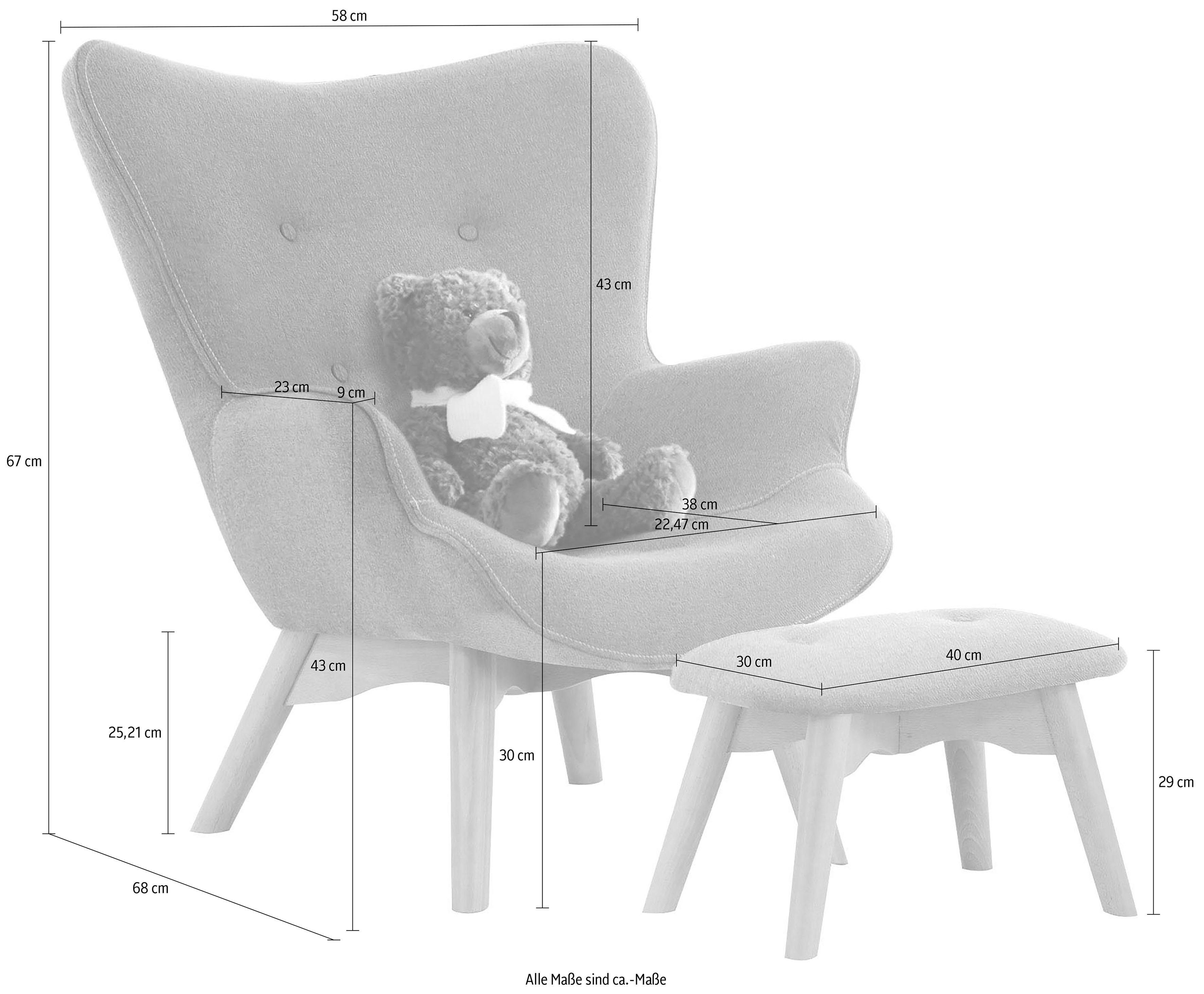Lüttenhütt Fauteuil Duca mini in een kleine versie voor kinderen