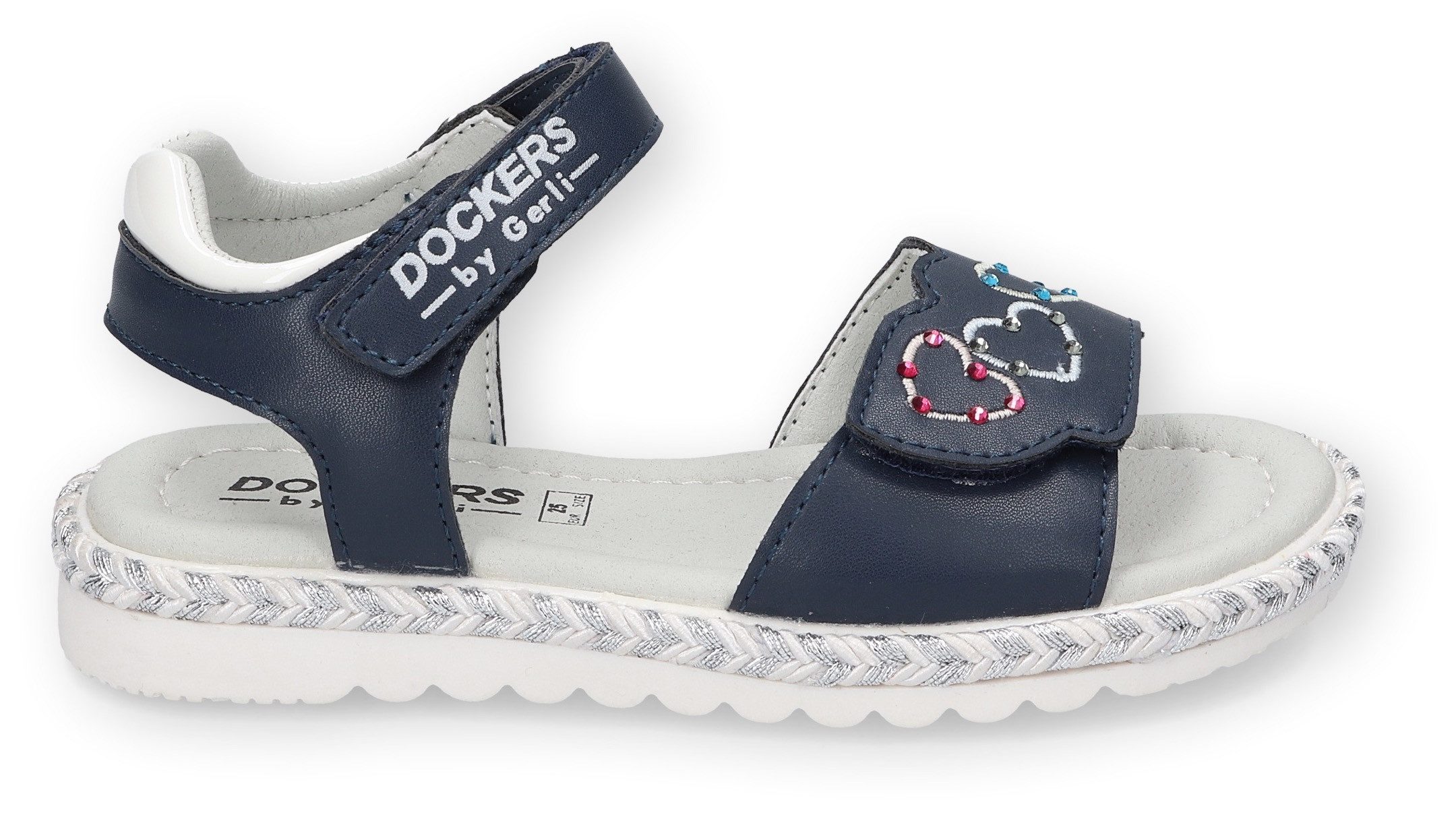 Dockers by Gerli Sandalen , sleehaksandaal, klittenbandschoen met hartapplicatie