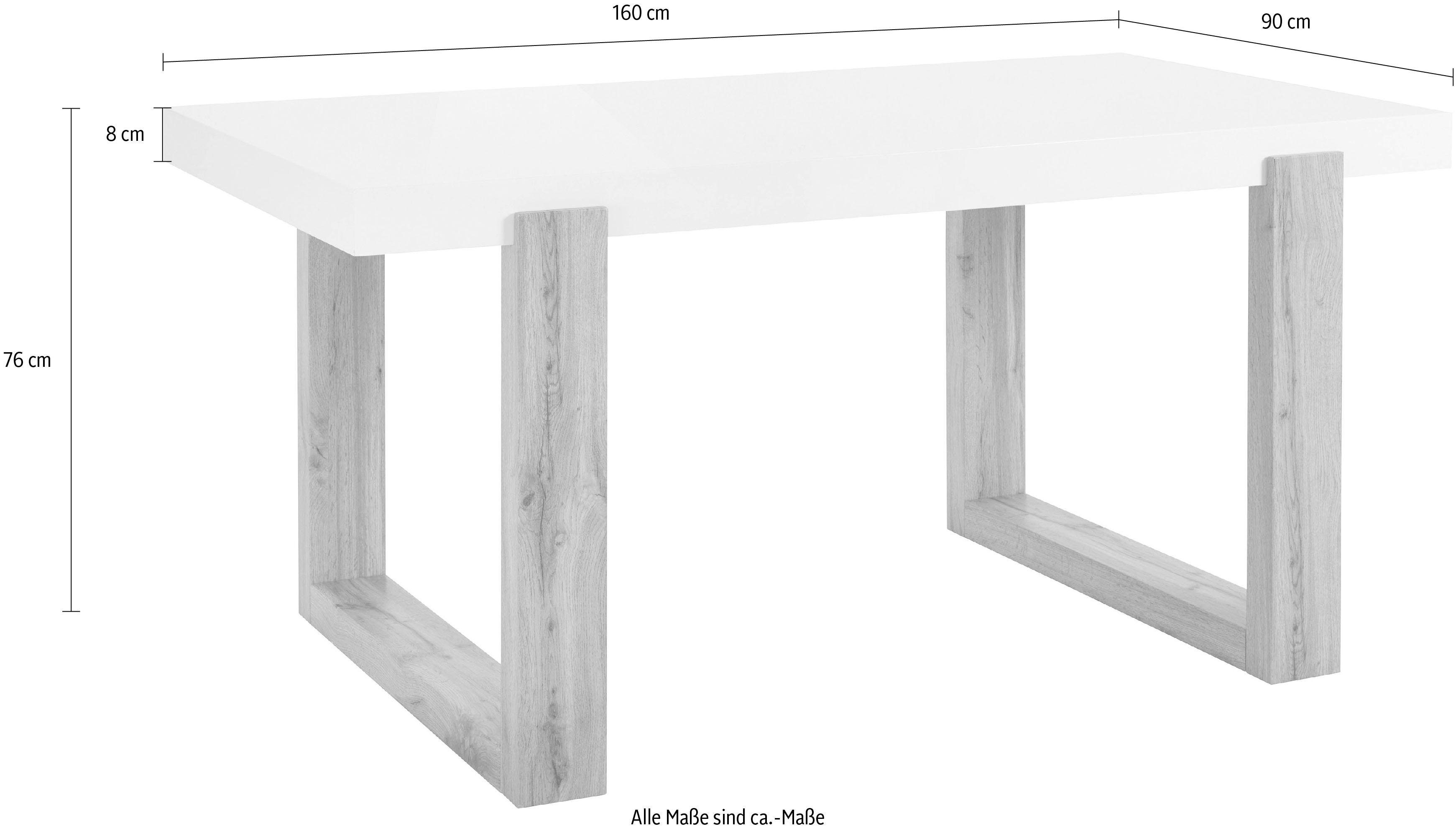 INOSIGN Eettafel Solid wit hoogglanzend tafelblad, in twee verschillende afmetingen