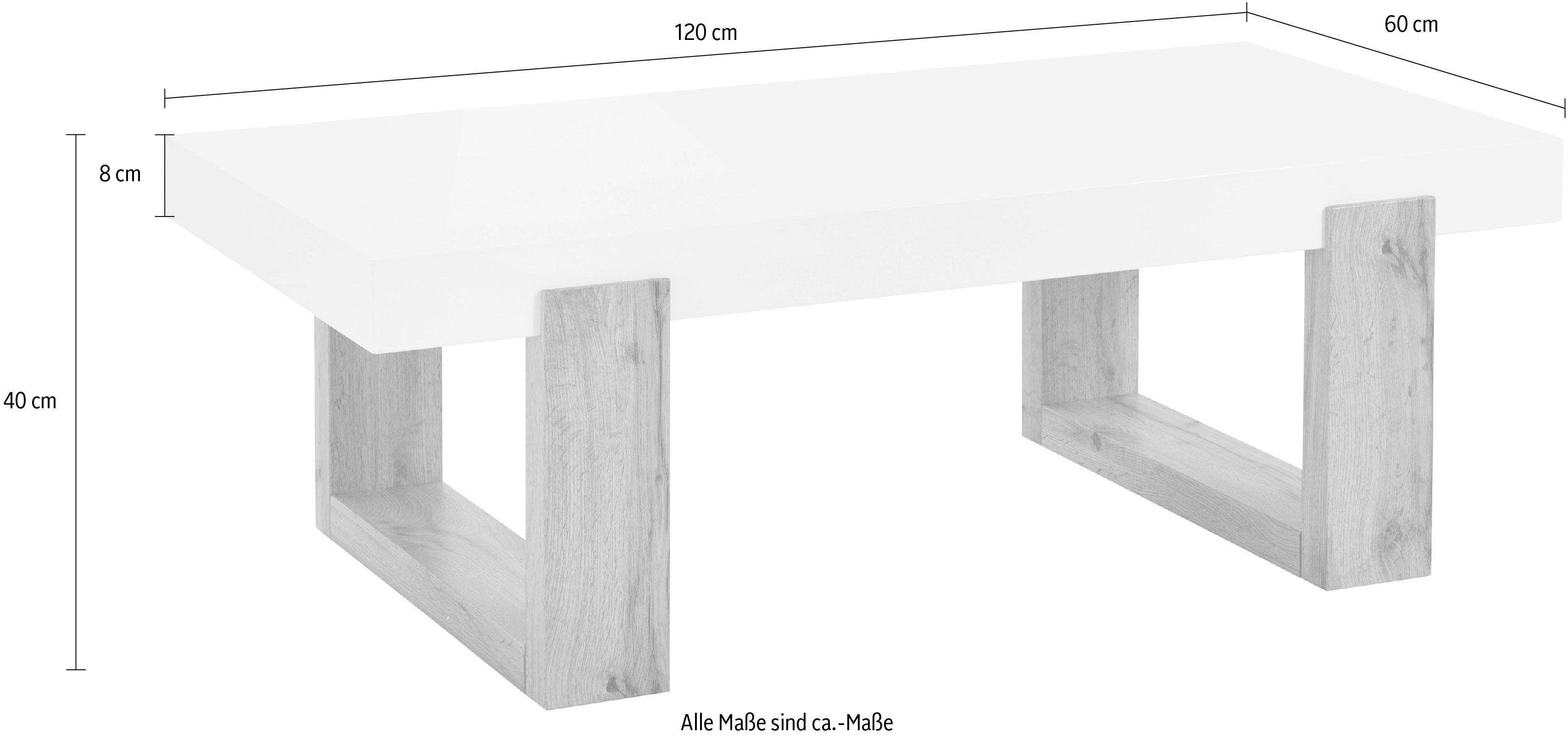 INOSIGN Salontafel Solid hoogglanzend wit tafelblad, in twee verschillende maten