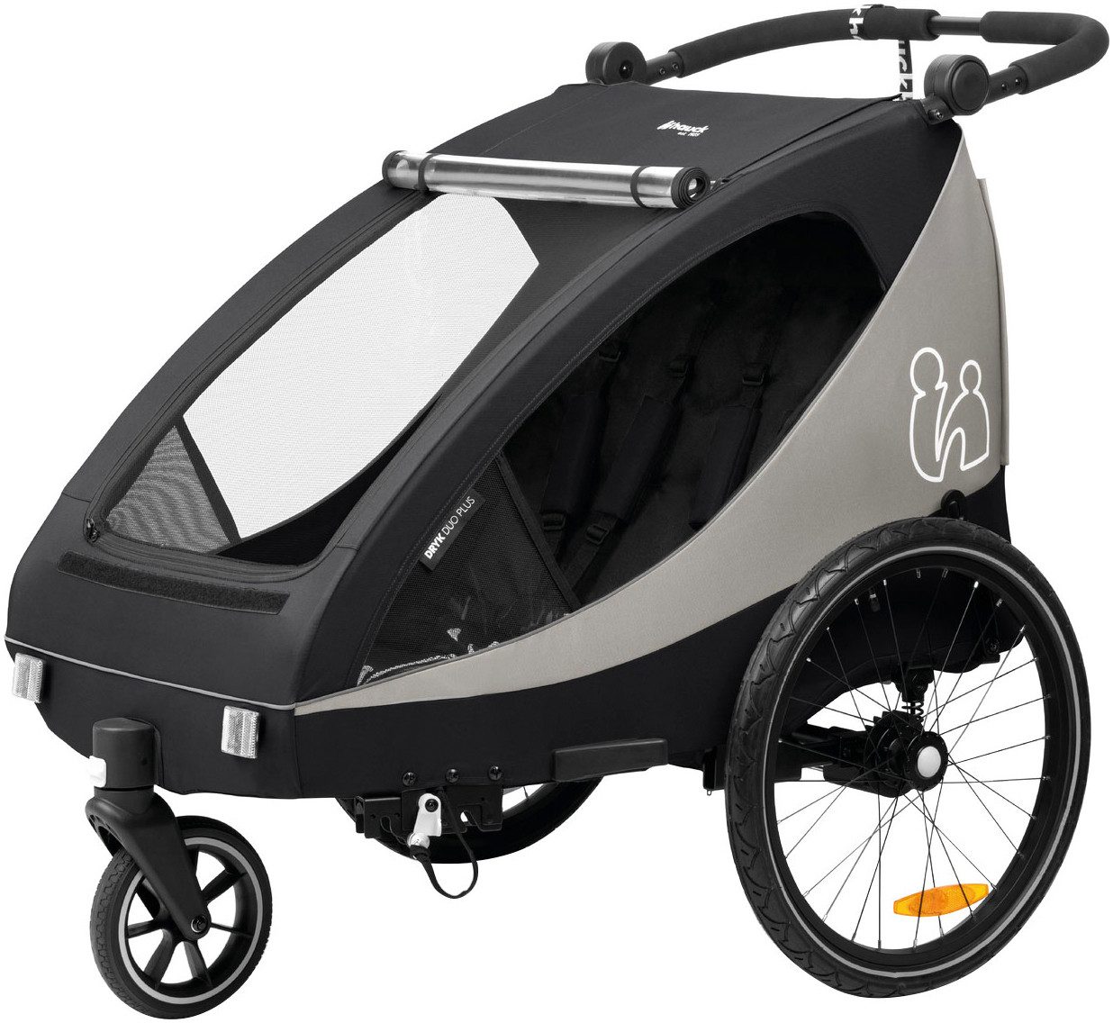Hauck Kinderen fiets aanhanger 2in1 Bike Trailer und Buggy Dryk Duo Plus, black