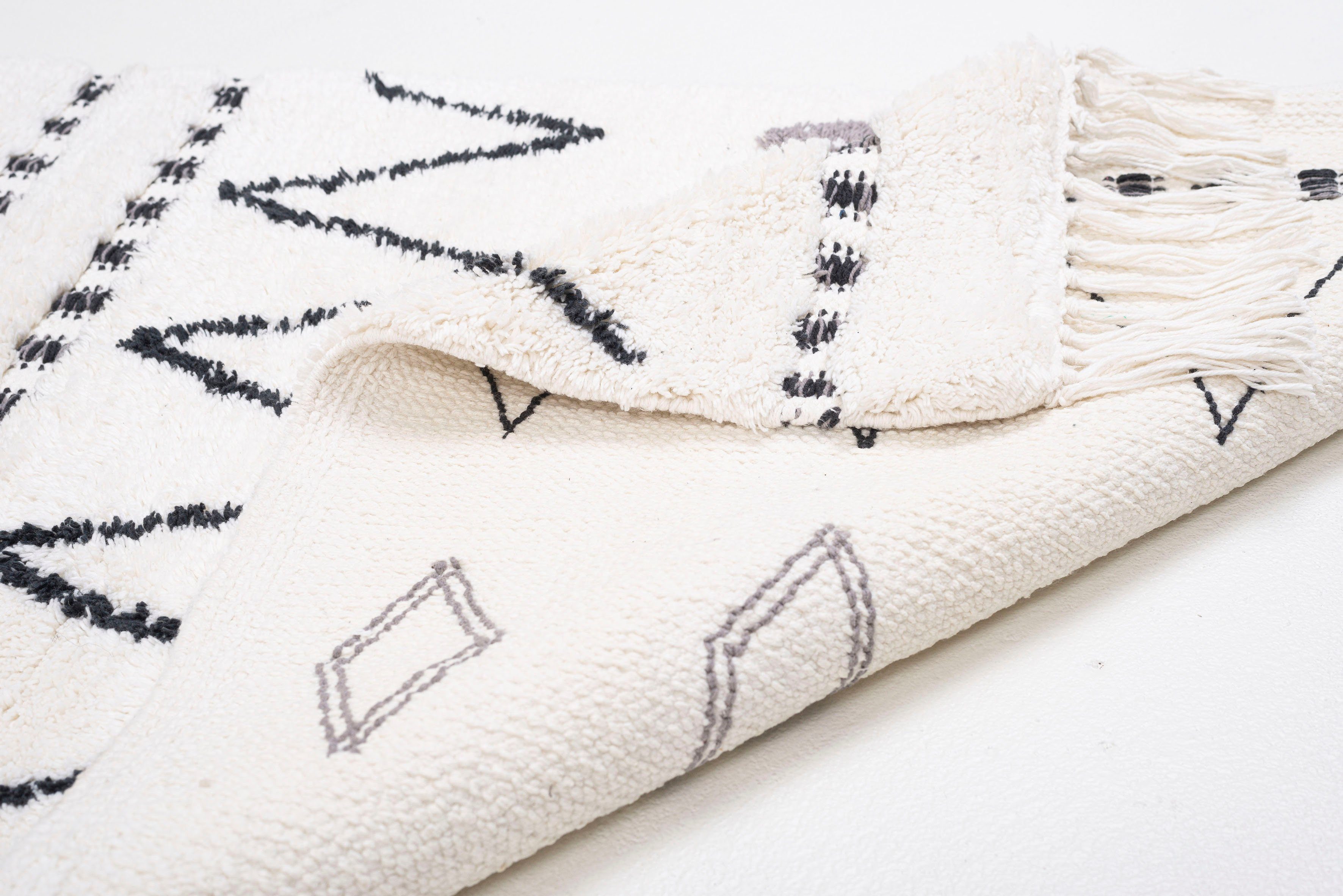 TOM TAILOR HOME Badmat Ethno Bath Badmat, Berber-look, met franjes, zigzagpatroon, 100% katoen (1 stuk)